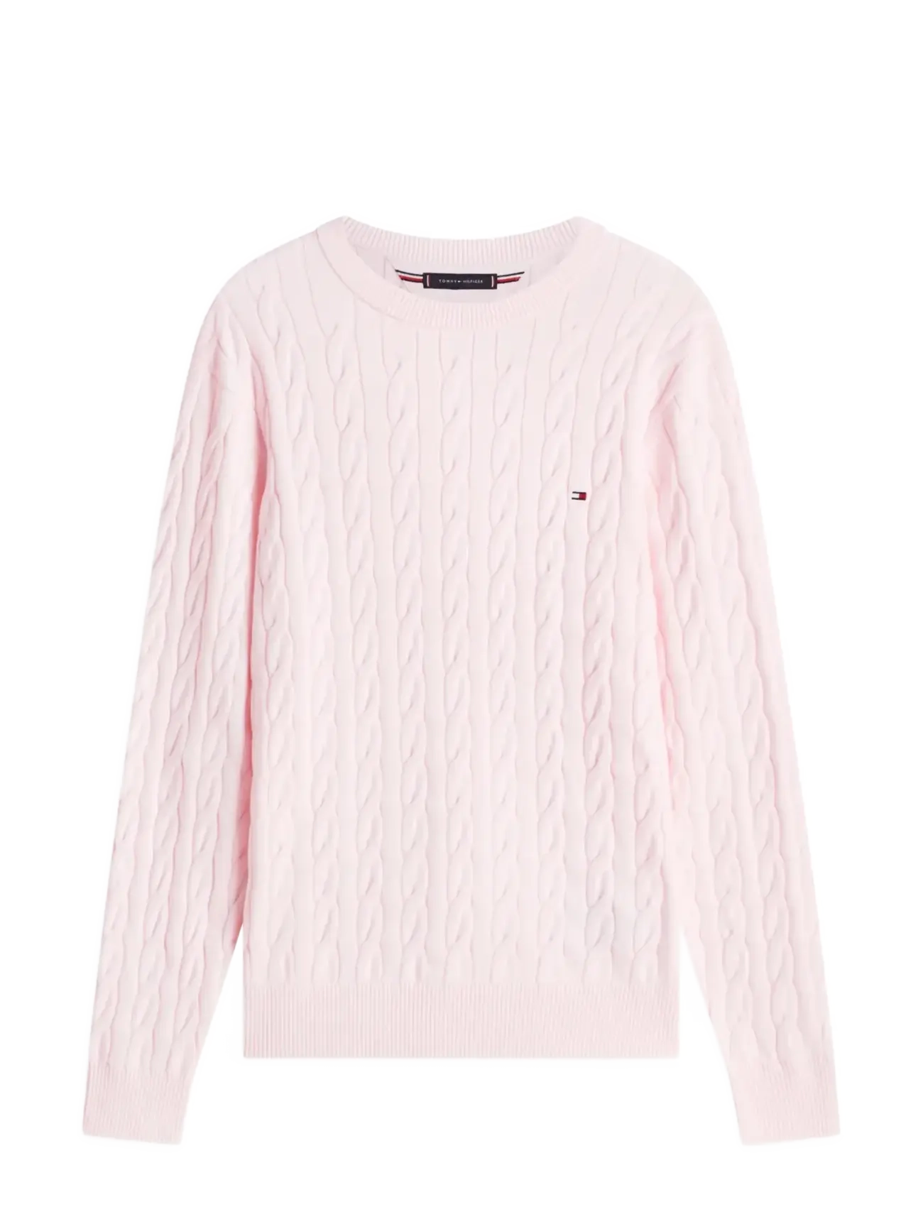 Tommy Hilfiger CLASSIC COTTON CABLE CREW NECK - Riided - PINK LILY / pink/rose