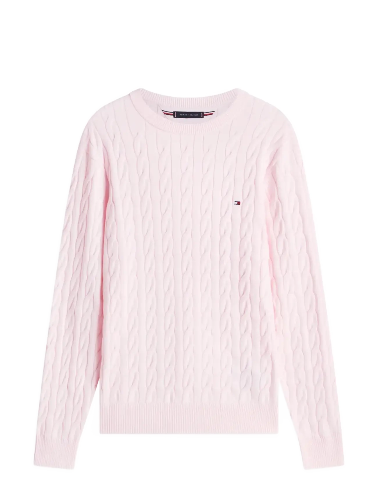 Tommy Hilfiger CLASSIC COTTON CABLE CREW NECK - Riided - PINK LILY / pink/rose