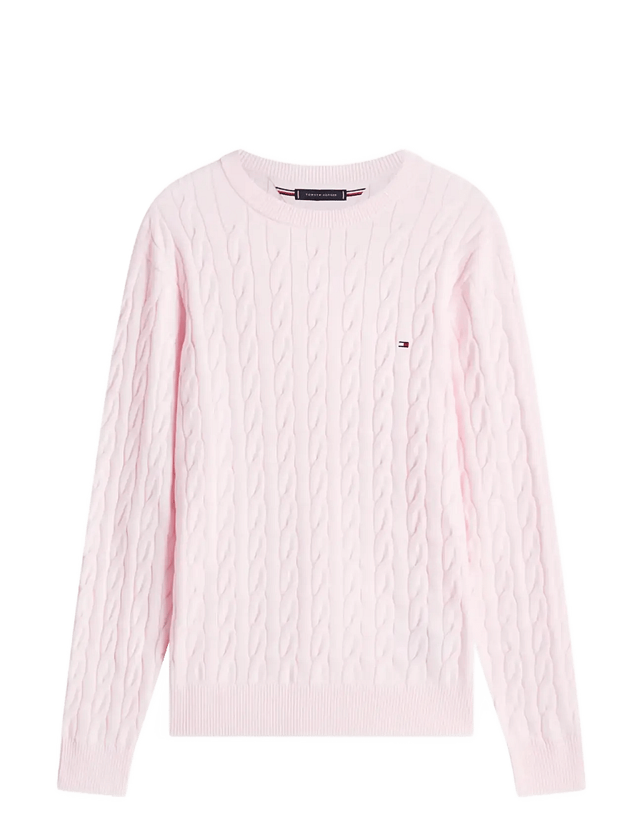 Tommy Hilfiger - CLASSIC COTTON CABLE CREW NECK - Ümara kaelusega - pink lily - 1
