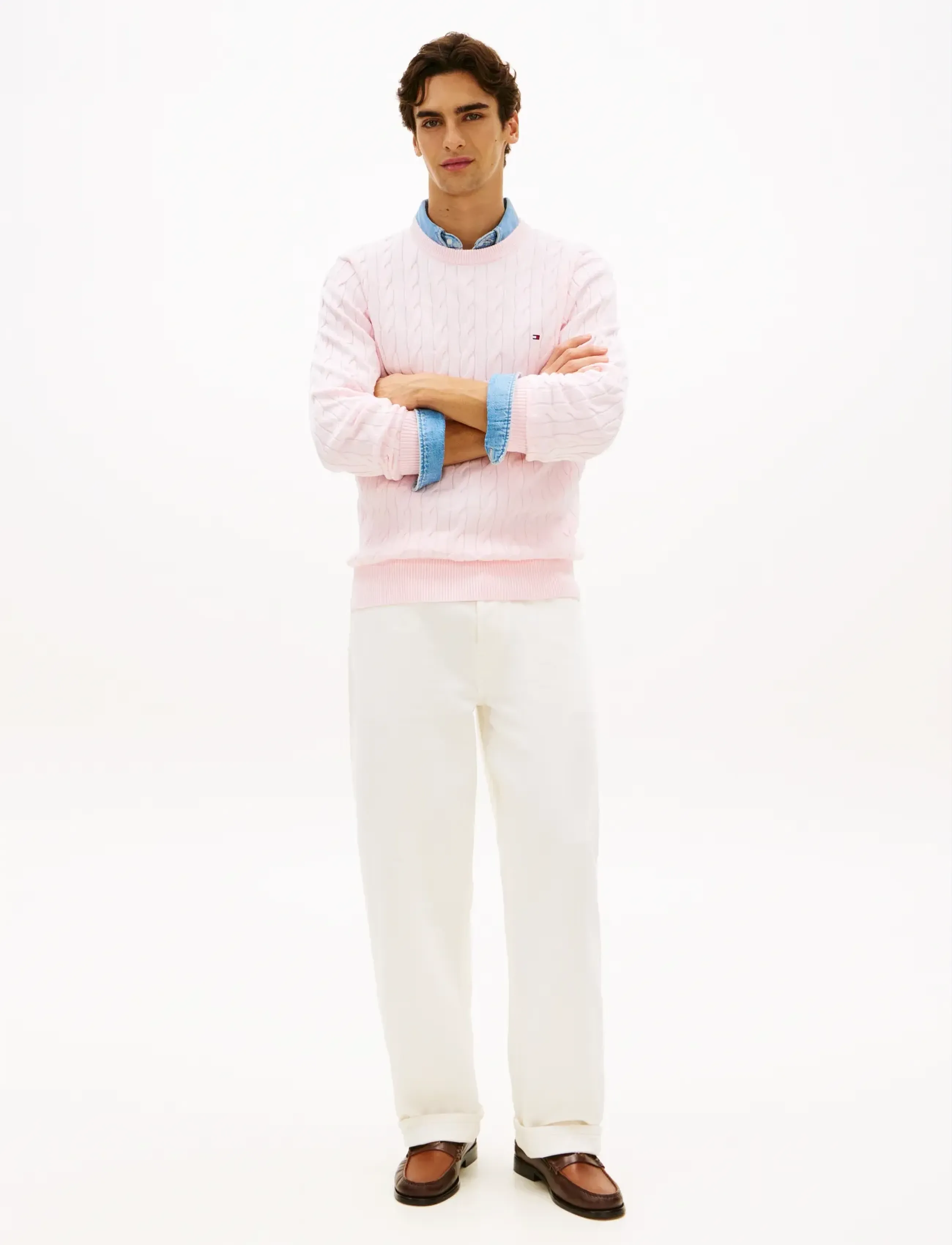 Tommy Hilfiger - CLASSIC COTTON CABLE CREW NECK - round necks - pink lily - 3
