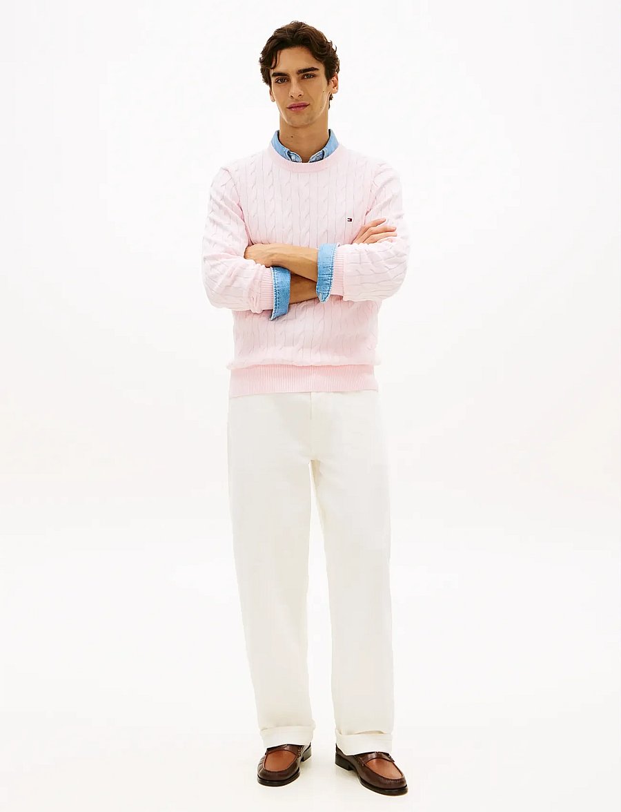 Tommy Hilfiger - CLASSIC COTTON CABLE CREW NECK - rundhals - pink lily - 3