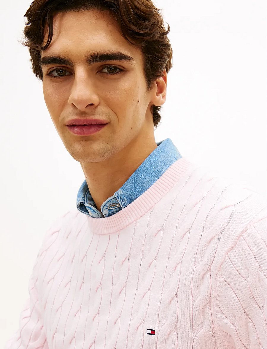Tommy Hilfiger - CLASSIC COTTON CABLE CREW NECK - rundhals - pink lily - 4