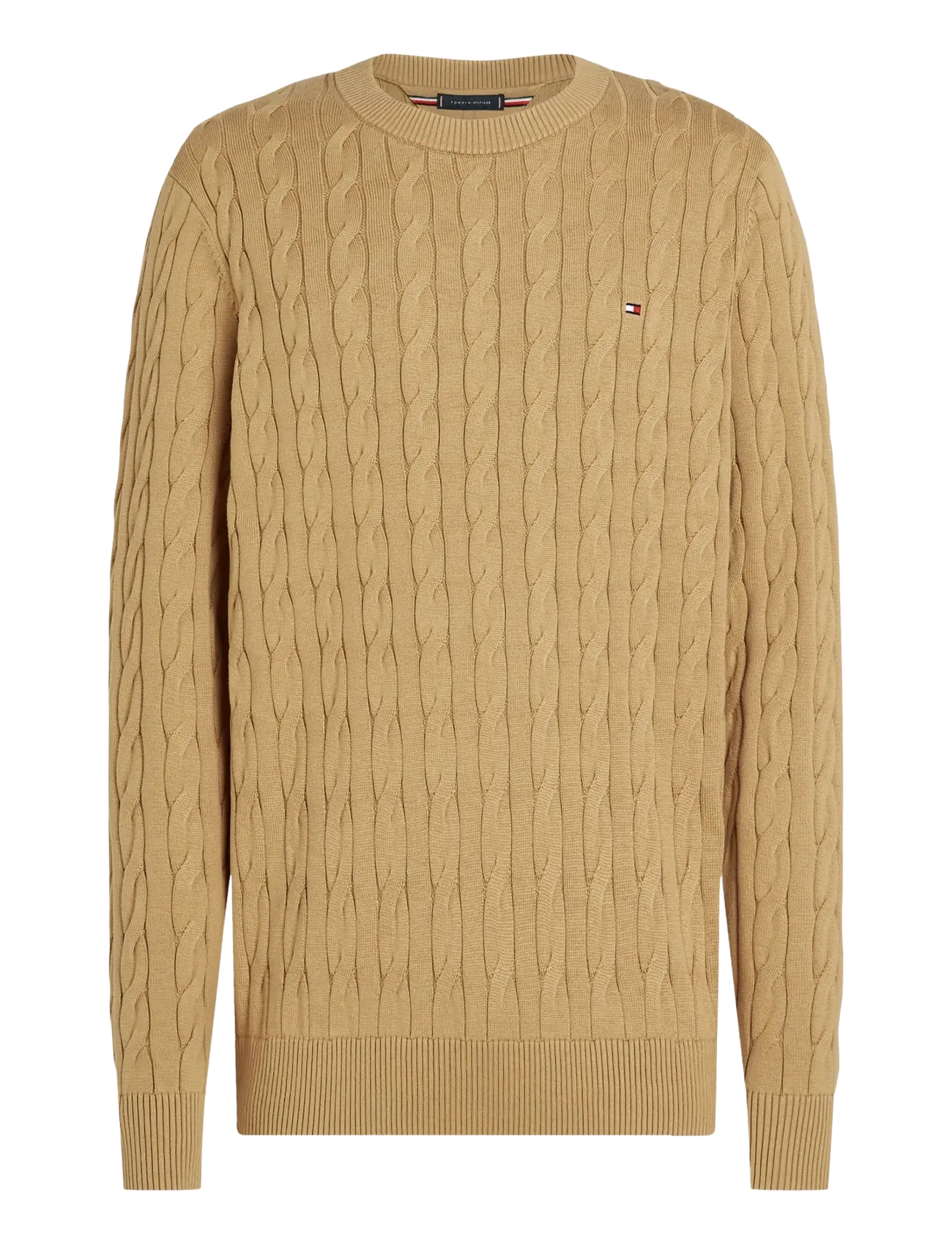 Tommy Hilfiger - CLASSIC COTTON CABLE CREW NECK - rund hals - safari canvas - 1