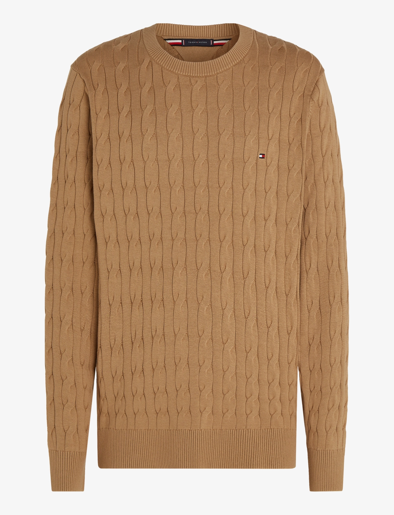 Tommy Hilfiger CLASSIC COTTON CABLE CREW NECK - Knitwear - SAFARI CANVAS / brown