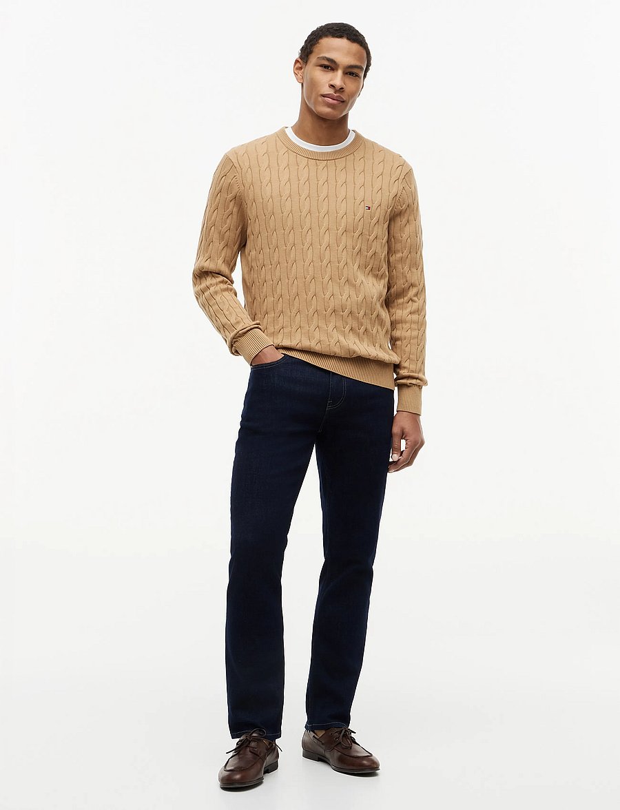 Tommy Hilfiger - CLASSIC COTTON CABLE CREW NECK - round necks - safari canvas - 5
