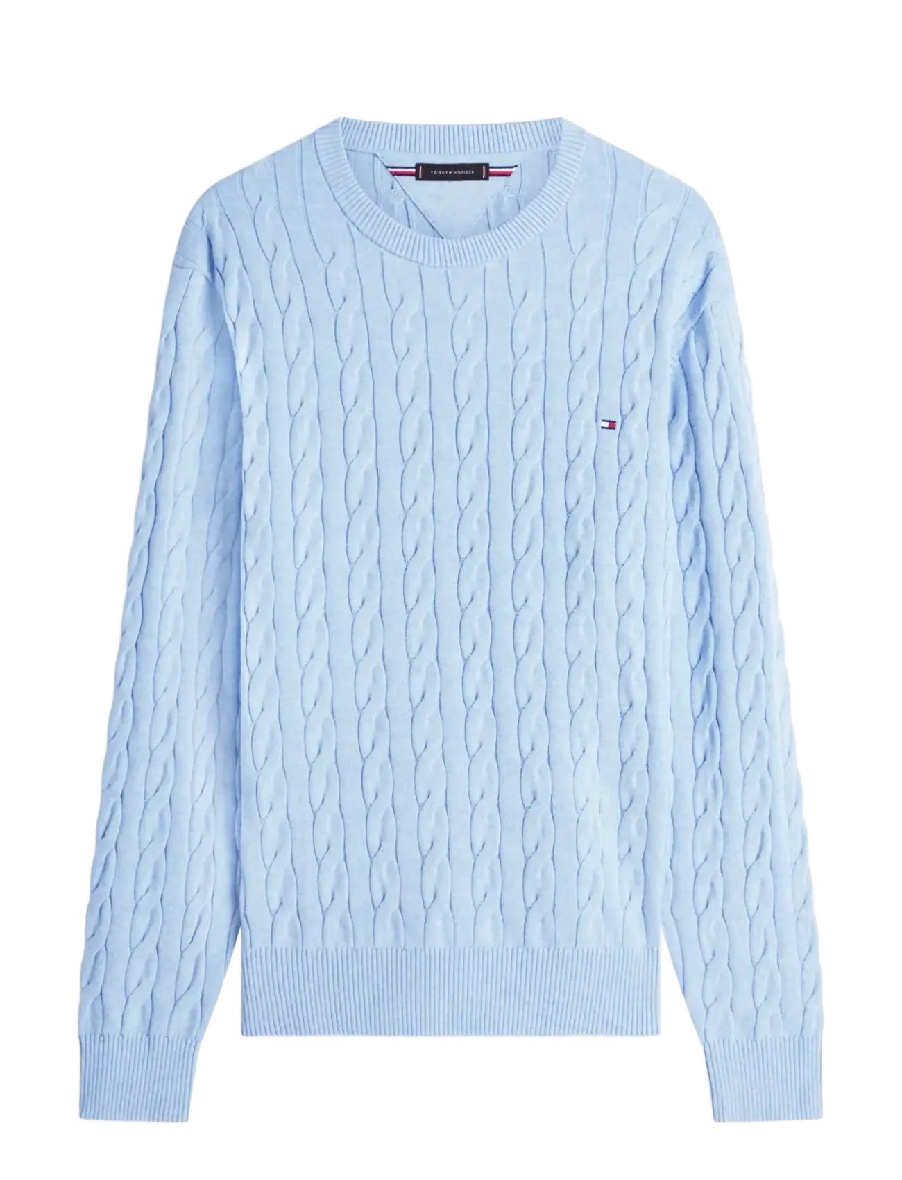 Tommy Hilfiger CLASSIC COTTON CABLE CREW NECK - Riided - VESSEL BLUE HEATHER / blue