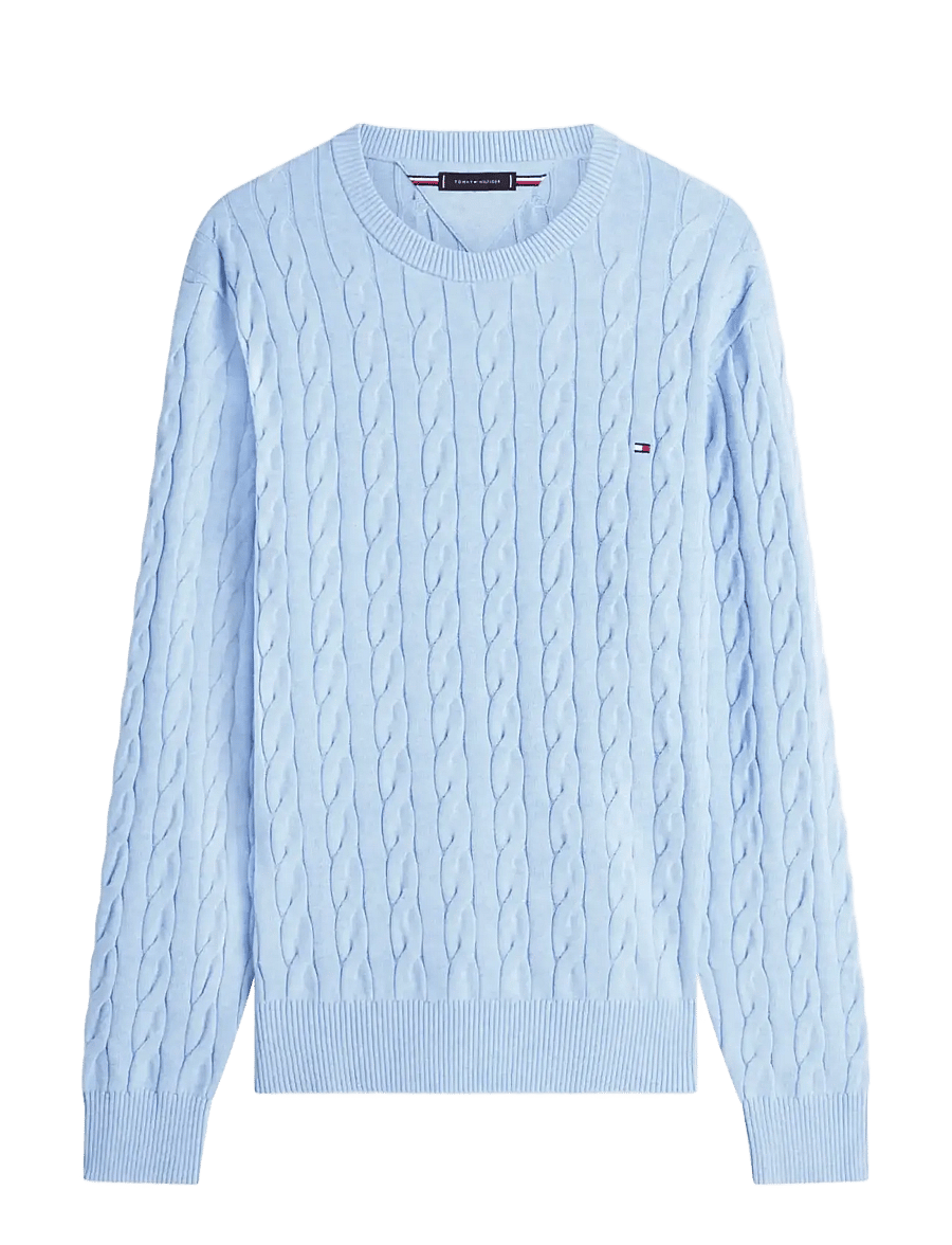 Tommy Hilfiger - CLASSIC COTTON CABLE CREW NECK - rundhals - vessel blue heather - 1