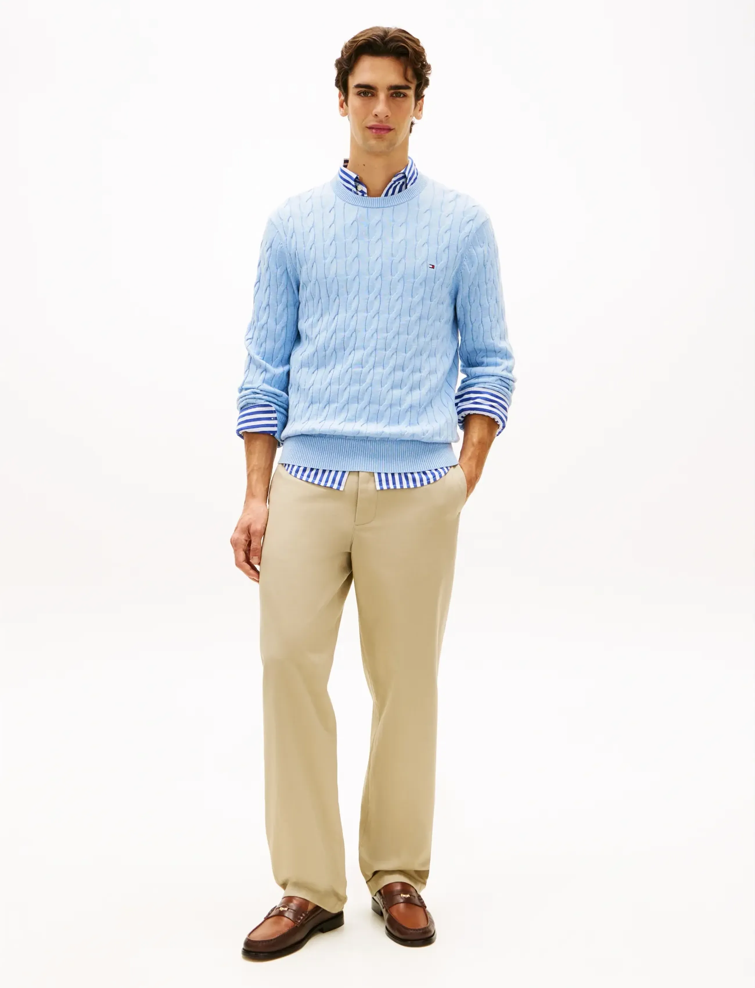 Tommy Hilfiger - CLASSIC COTTON CABLE CREW NECK - round necks - vessel blue heather - 3