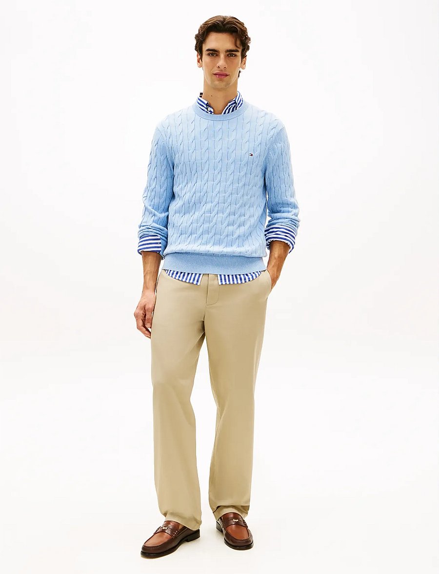 Tommy Hilfiger - CLASSIC COTTON CABLE CREW NECK - rundhals - vessel blue heather - 3