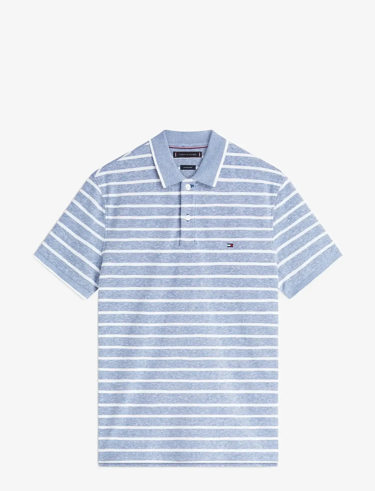 Tommy Hilfiger - COTTON LINEN PIQUE REG POLO - kortærmede poloer - blue jean   white - 1