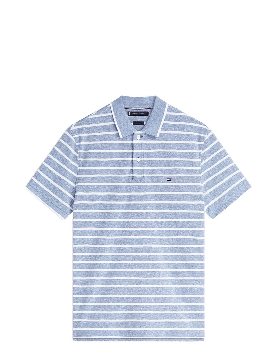 Tommy Hilfiger - COTTON LINEN PIQUE REG POLO - kurzärmelig - blue jean white - 1