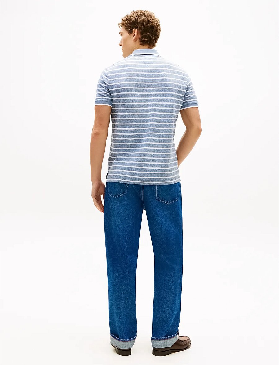 Tommy Hilfiger - COTTON LINEN PIQUE REG POLO - kurzärmelig - blue jean white - 2