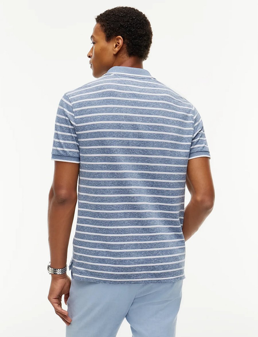 Tommy Hilfiger - COTTON LINEN PIQUE REG POLO - kortärmade pikéer - blue jean white - 2
