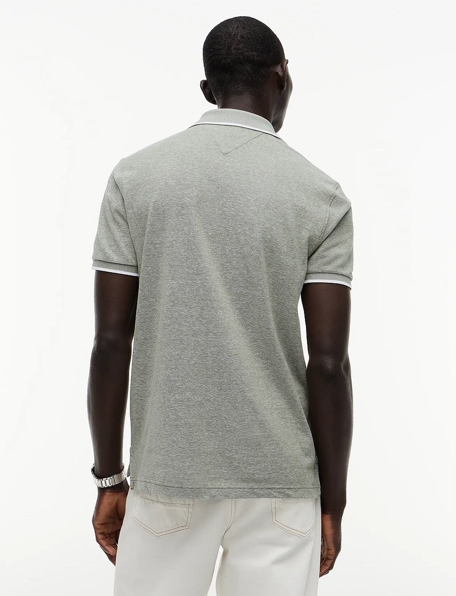 Tommy Hilfiger - COTTON LINEN PIQUE REG POLO - kortärmade pikéer - dark artichoke - 3