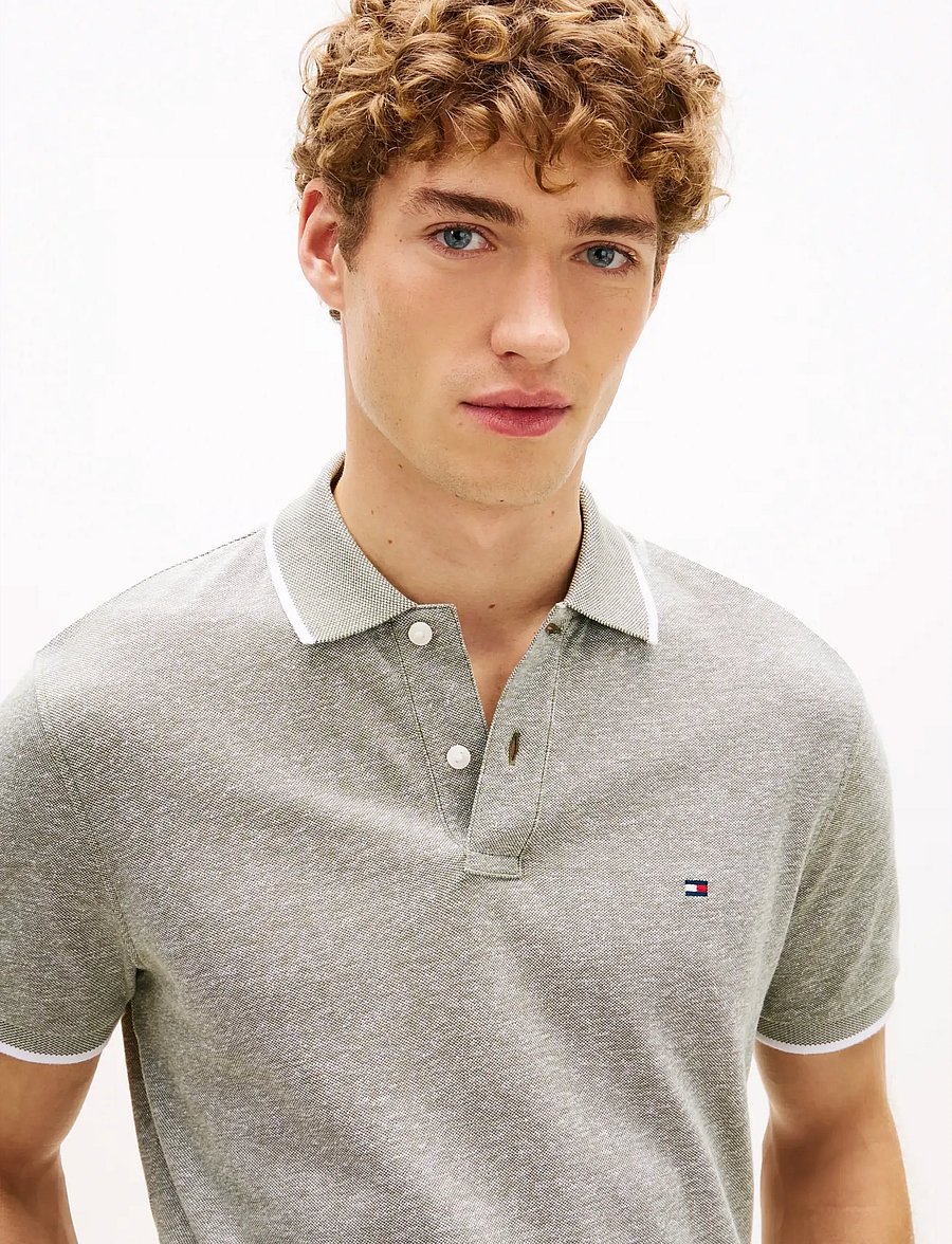 Tommy Hilfiger - COTTON LINEN PIQUE REG POLO - kurzärmelig - dark artichoke - 4