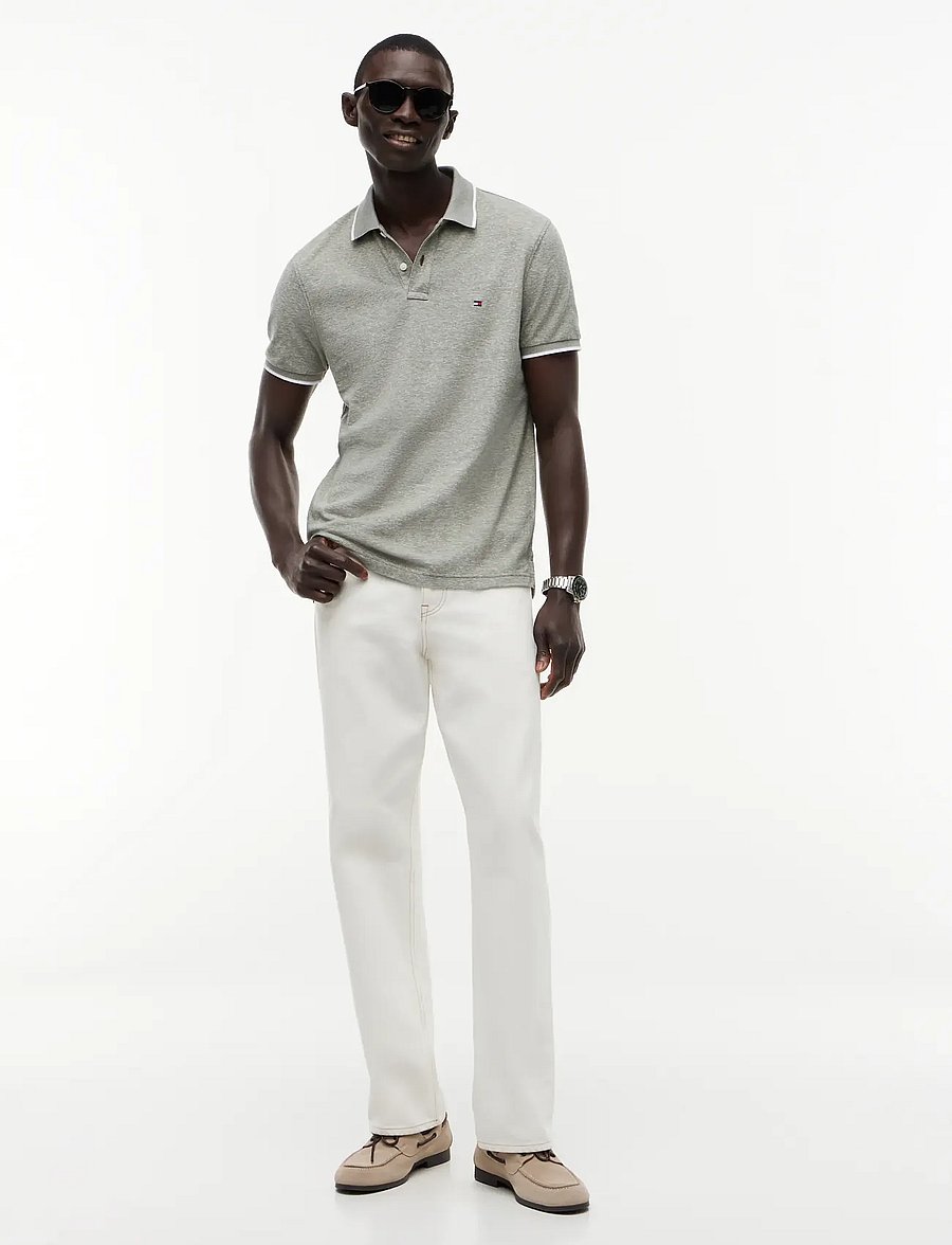 Tommy Hilfiger - COTTON LINEN PIQUE REG POLO - kortärmade pikéer - dark artichoke - 5