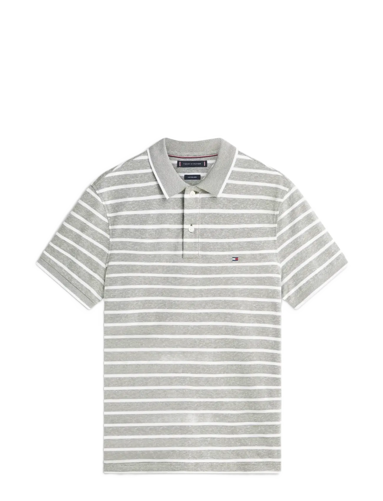 Tommy Hilfiger COTTON LINEN PIQUE REG POLO - Poloer - DARK ARTICHOKE   WHITE / grey
