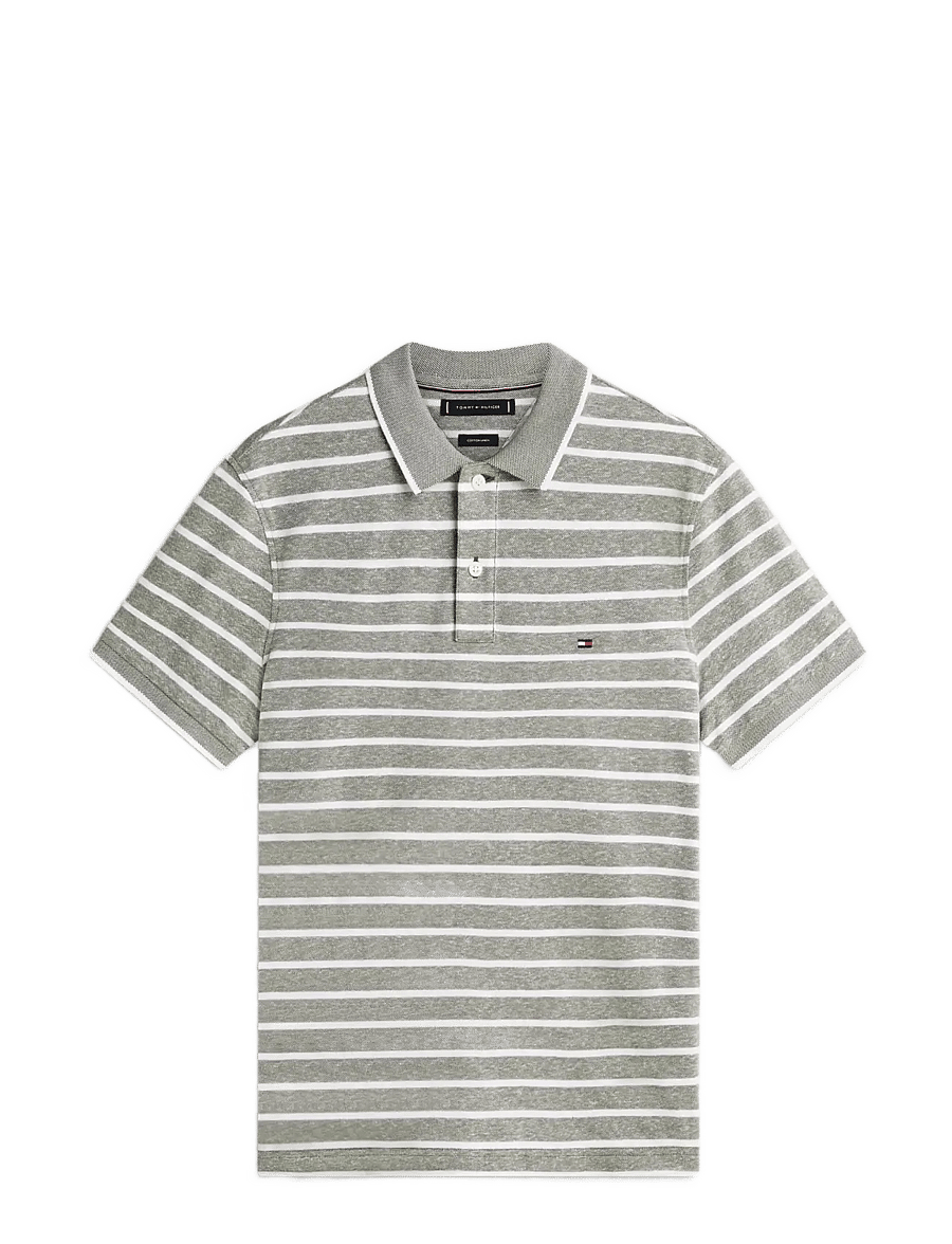 Tommy Hilfiger - COTTON LINEN PIQUE REG POLO - kurzärmelig - dark artichoke white - 1