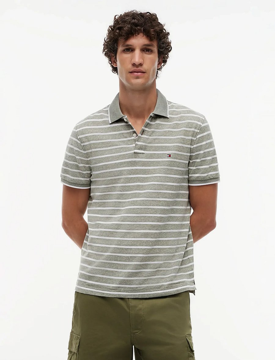 Tommy Hilfiger - COTTON LINEN PIQUE REG POLO - kurzärmelig - dark artichoke white - 0