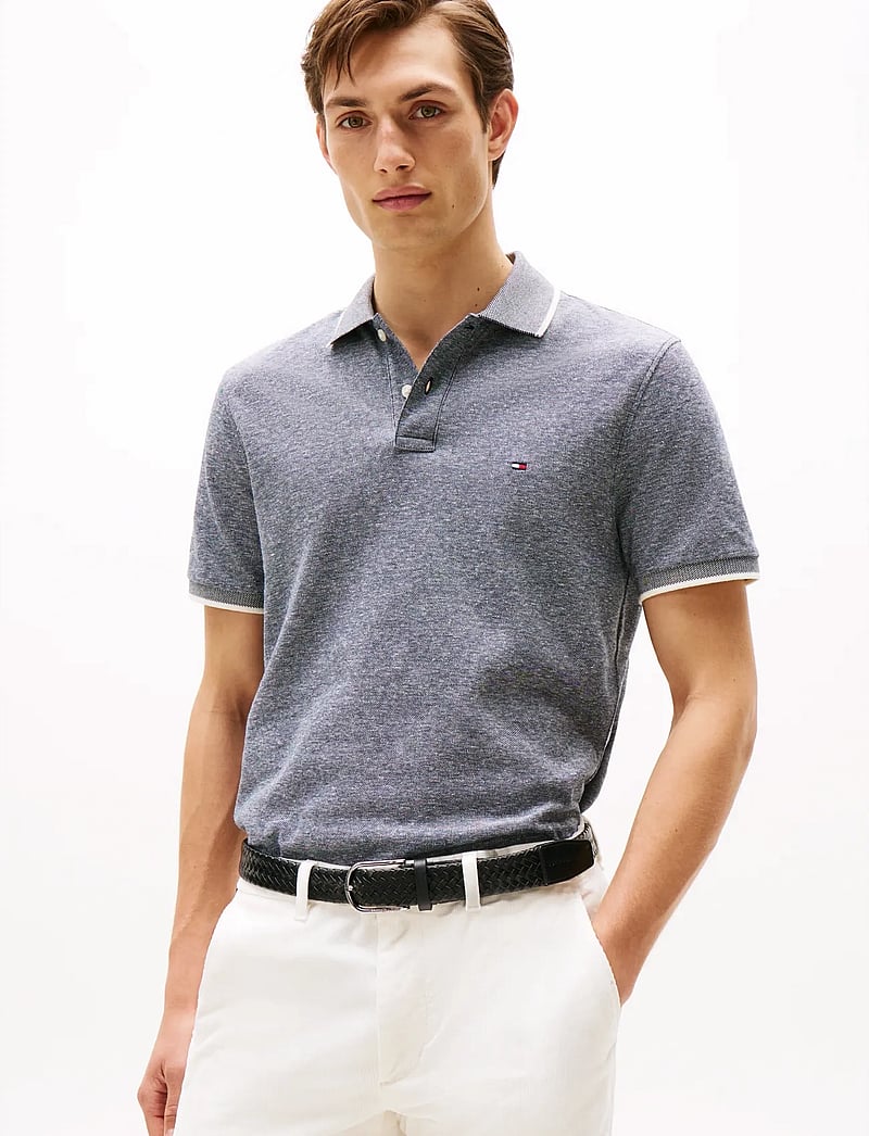 Tommy Hilfiger - COTTON LINEN PIQUE REG POLO - kurzärmelig - desert sky - 0