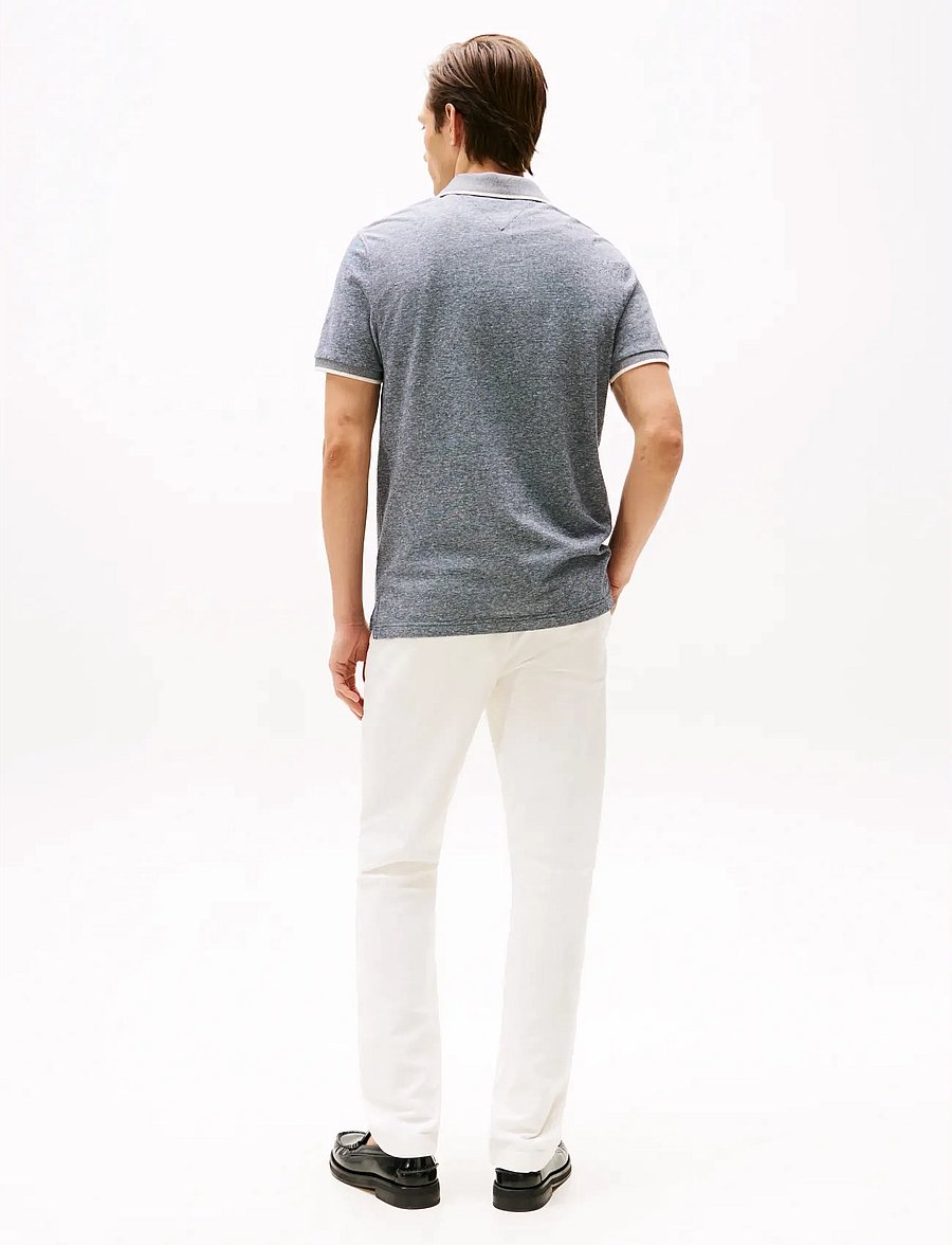 Tommy Hilfiger - COTTON LINEN PIQUE REG POLO - kurzärmelig - desert sky - 3