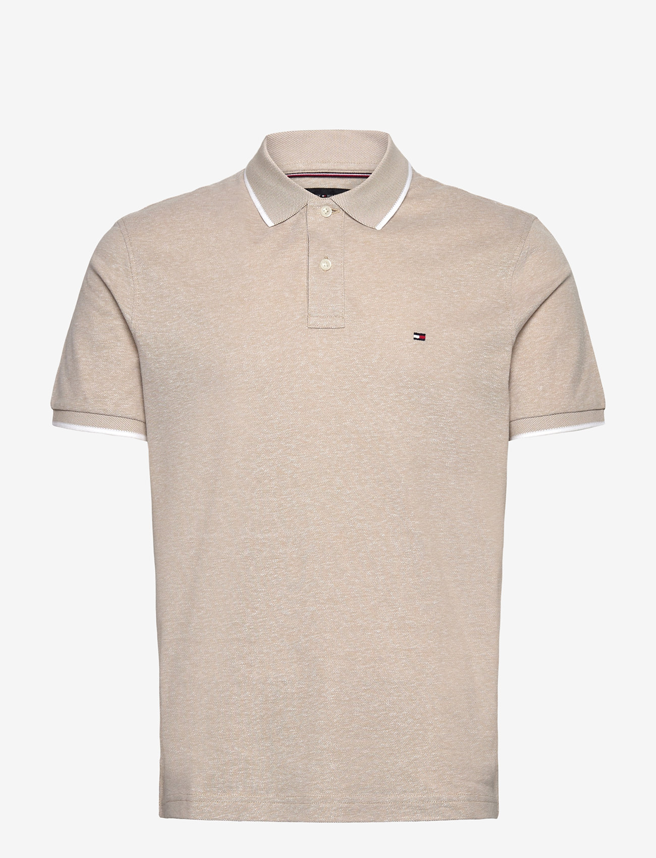 Tommy Hilfiger - COTTON LINEN PIQUE REG POLO - kortärmade pikéer - sandalwood - 1