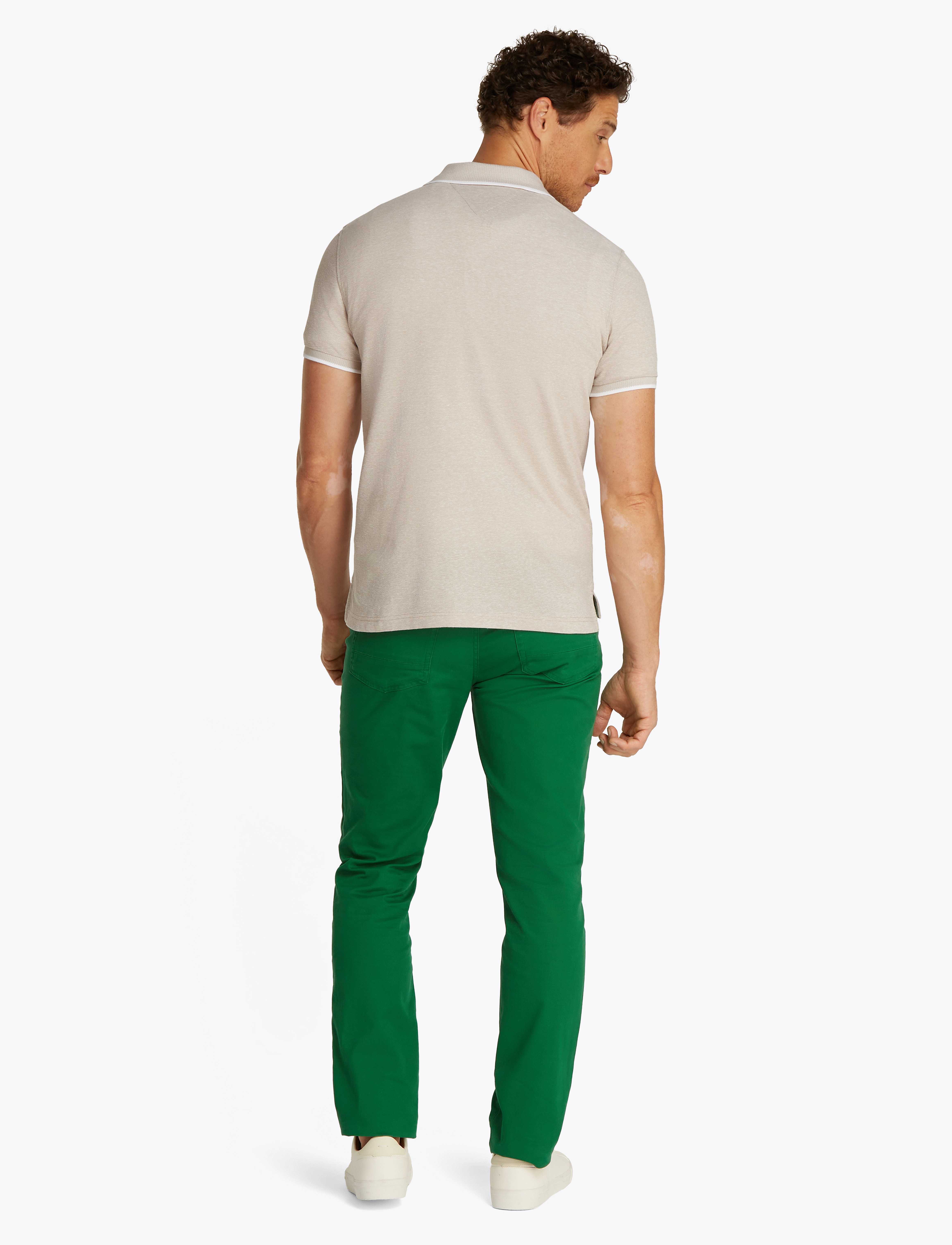 Tommy Hilfiger - COTTON LINEN PIQUE REG POLO - lyhythihaiset - sandalwood - 3