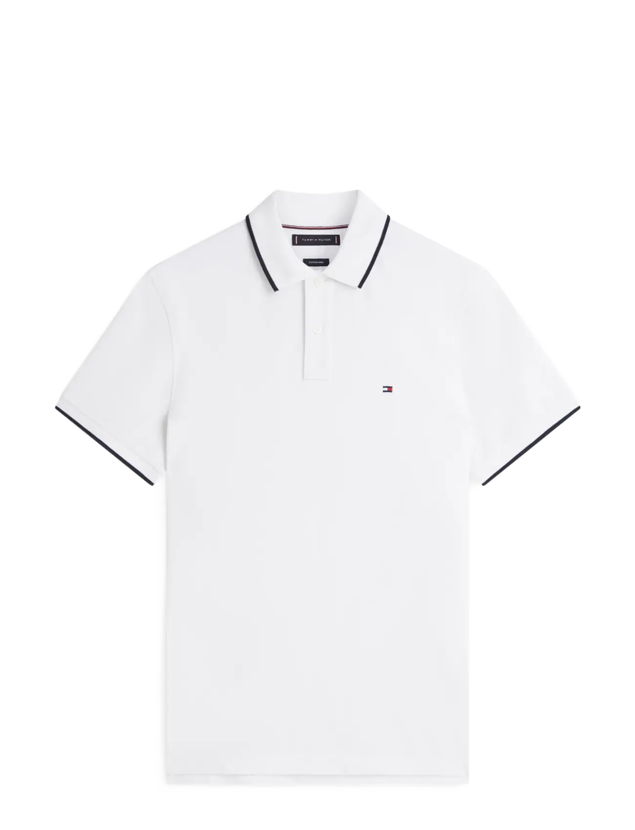TOMMY HILFIGER Ic Linen Pique Reg Polo Weiß - M - Herren