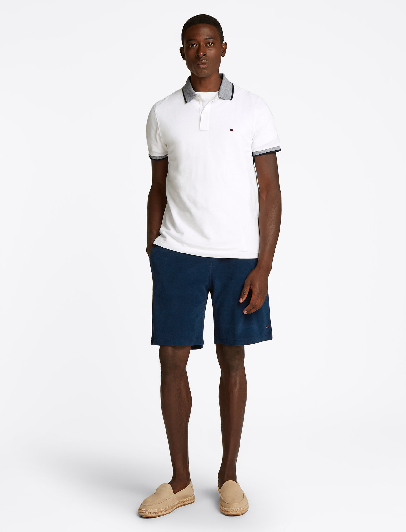 Tommy Hilfiger - COTTON LINEN PIQUE REG POLO - kortærmede poloer - white - 0