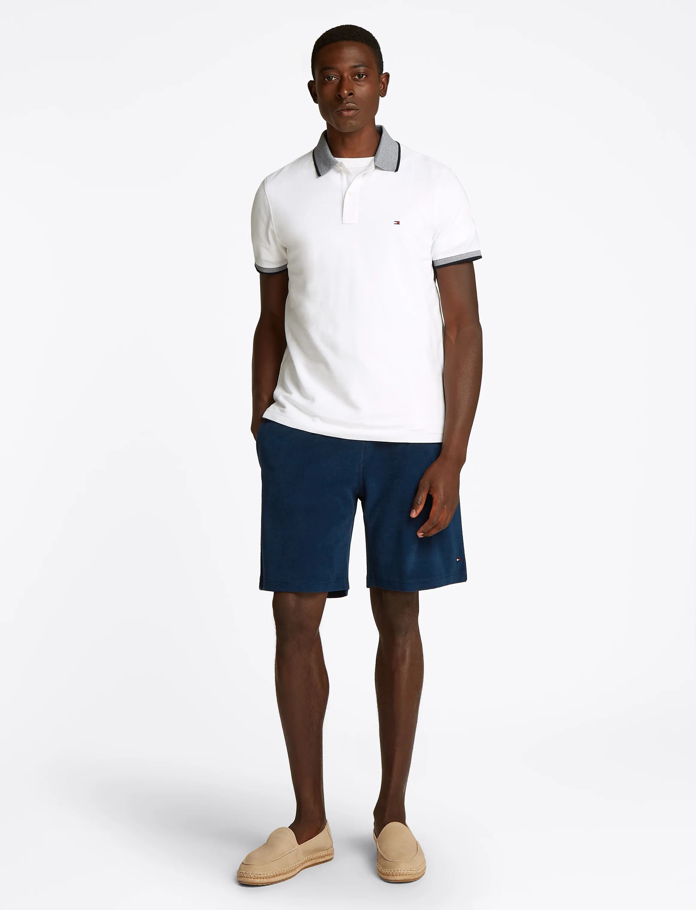 Tommy Hilfiger COTTON LINEN PIQUE REG POLO - Tommy Hilfiger - WHITE / white