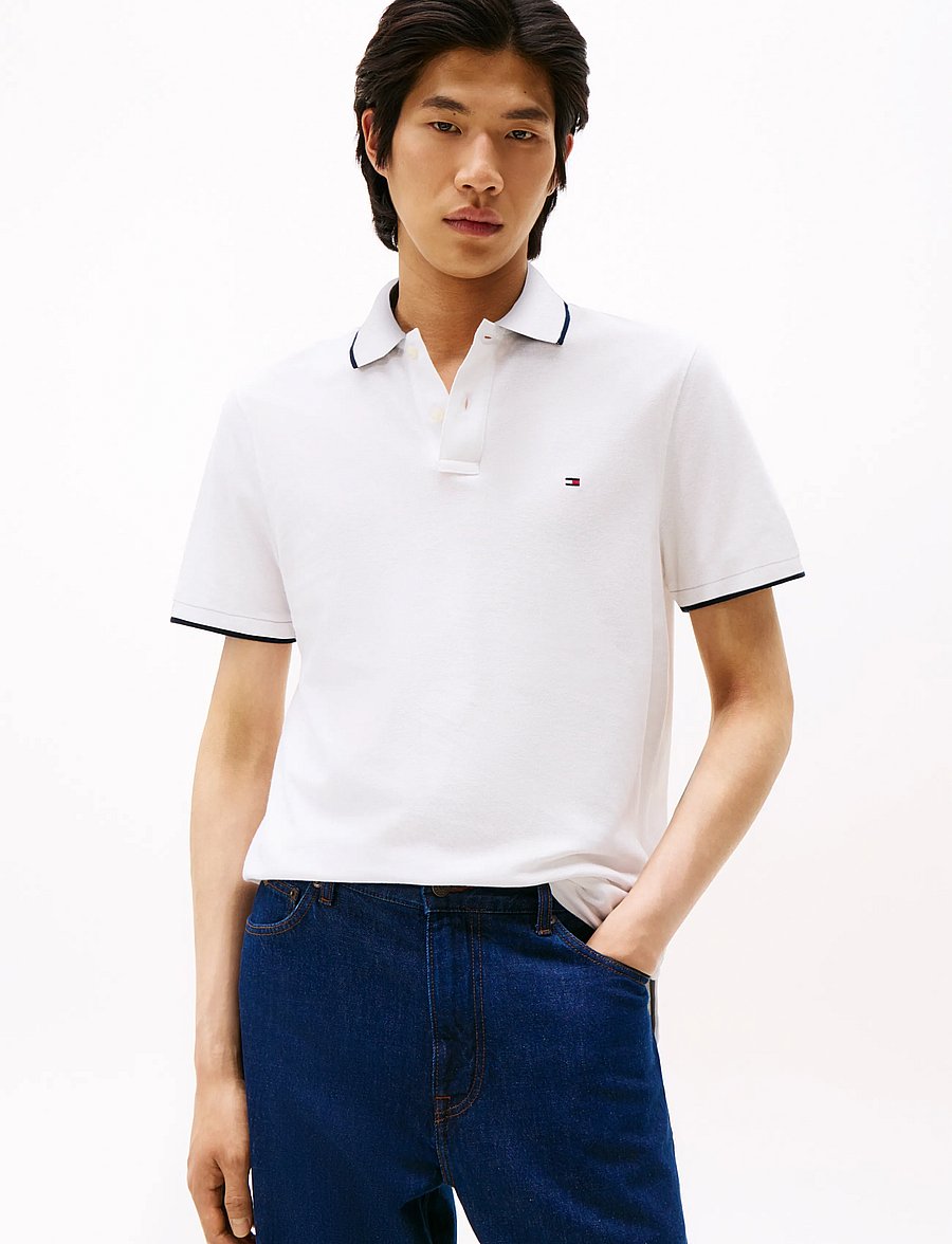 Tommy Hilfiger - IC LINEN PIQUE REG POLO - kurzärmelig - white - 0