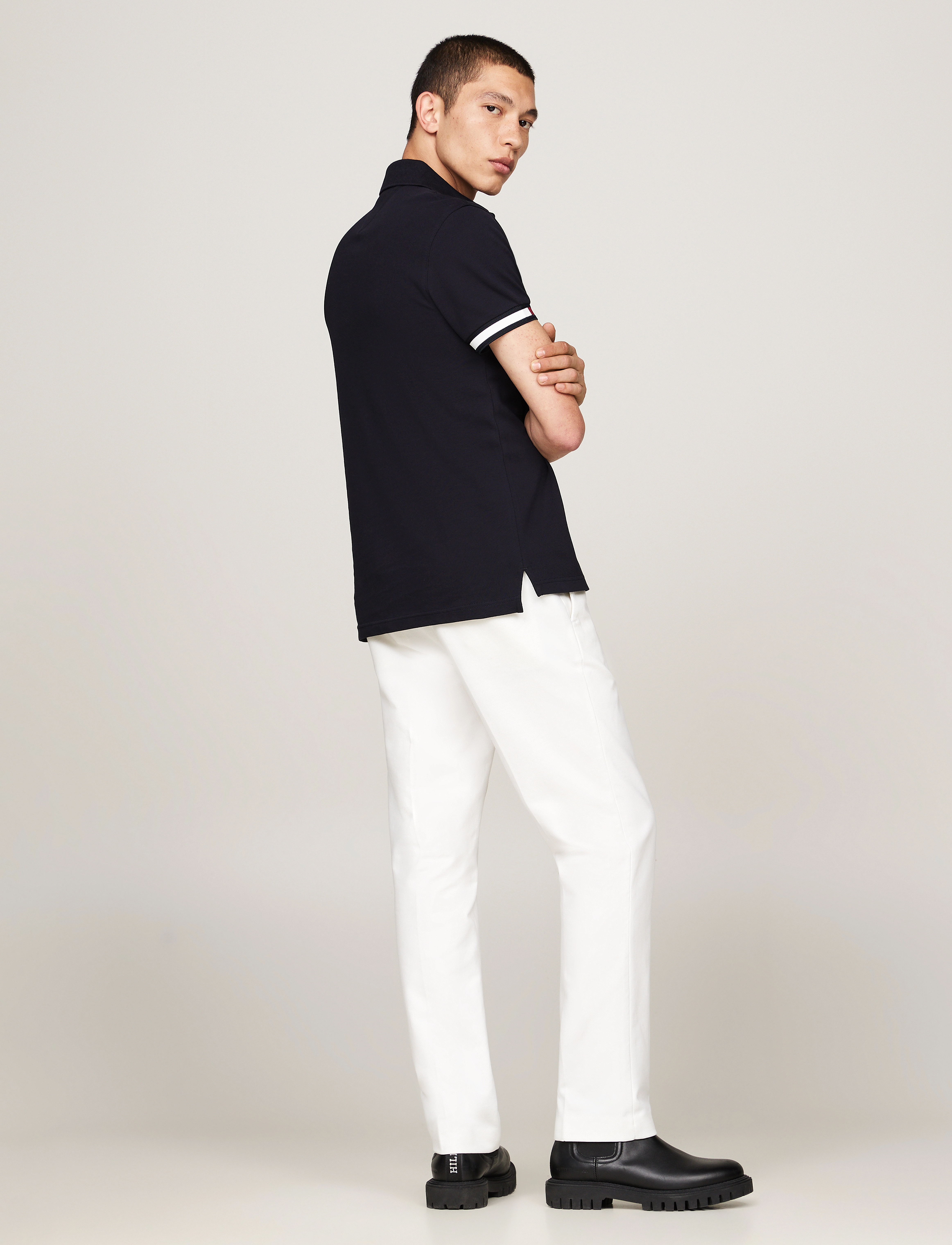 Tommy Hilfiger - FLAG CUFF SLIM FIT POLO - desert sky - 4