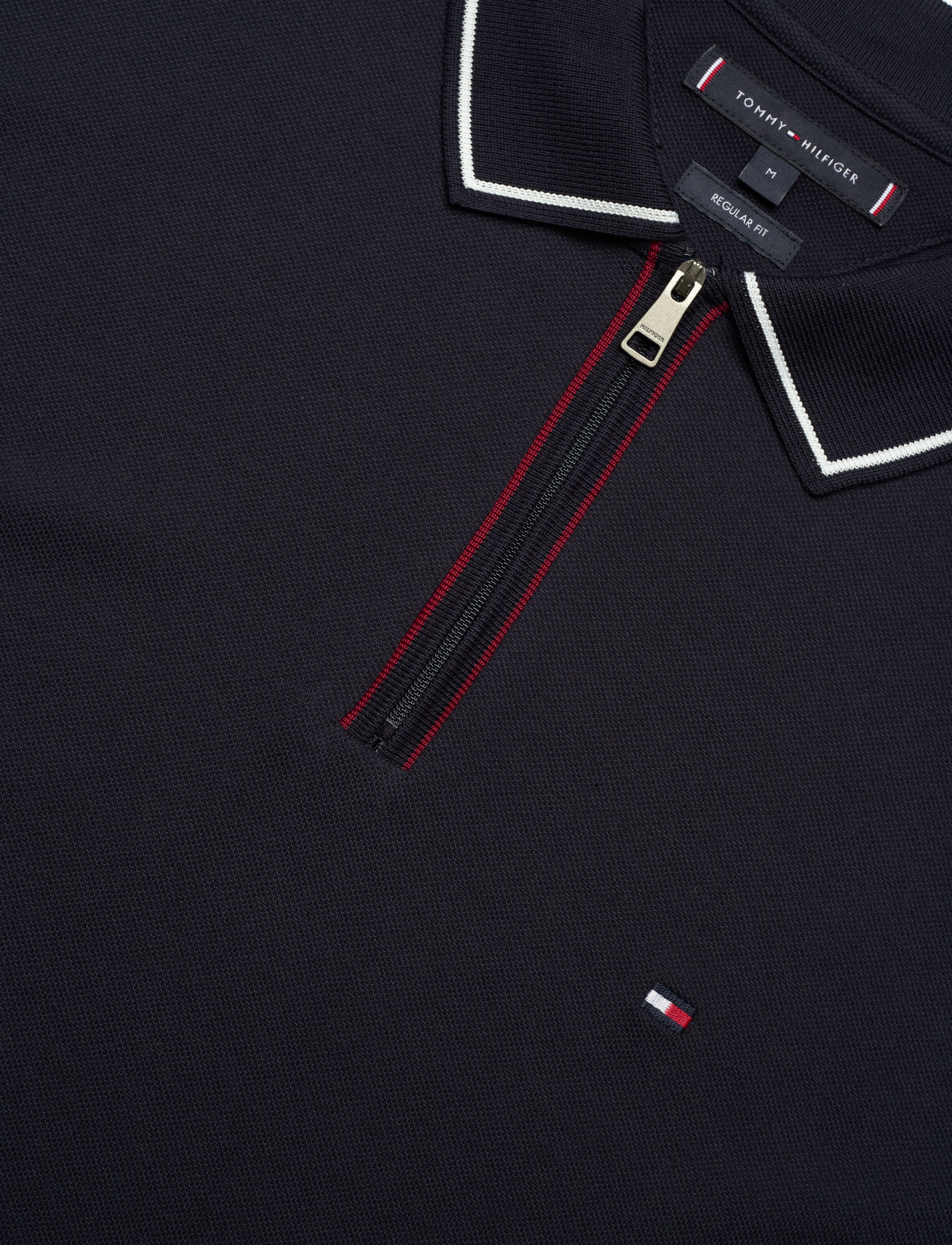 Tommy Hilfiger - LS ZIP RWB DETAIL REG POLO - desert sky - 2