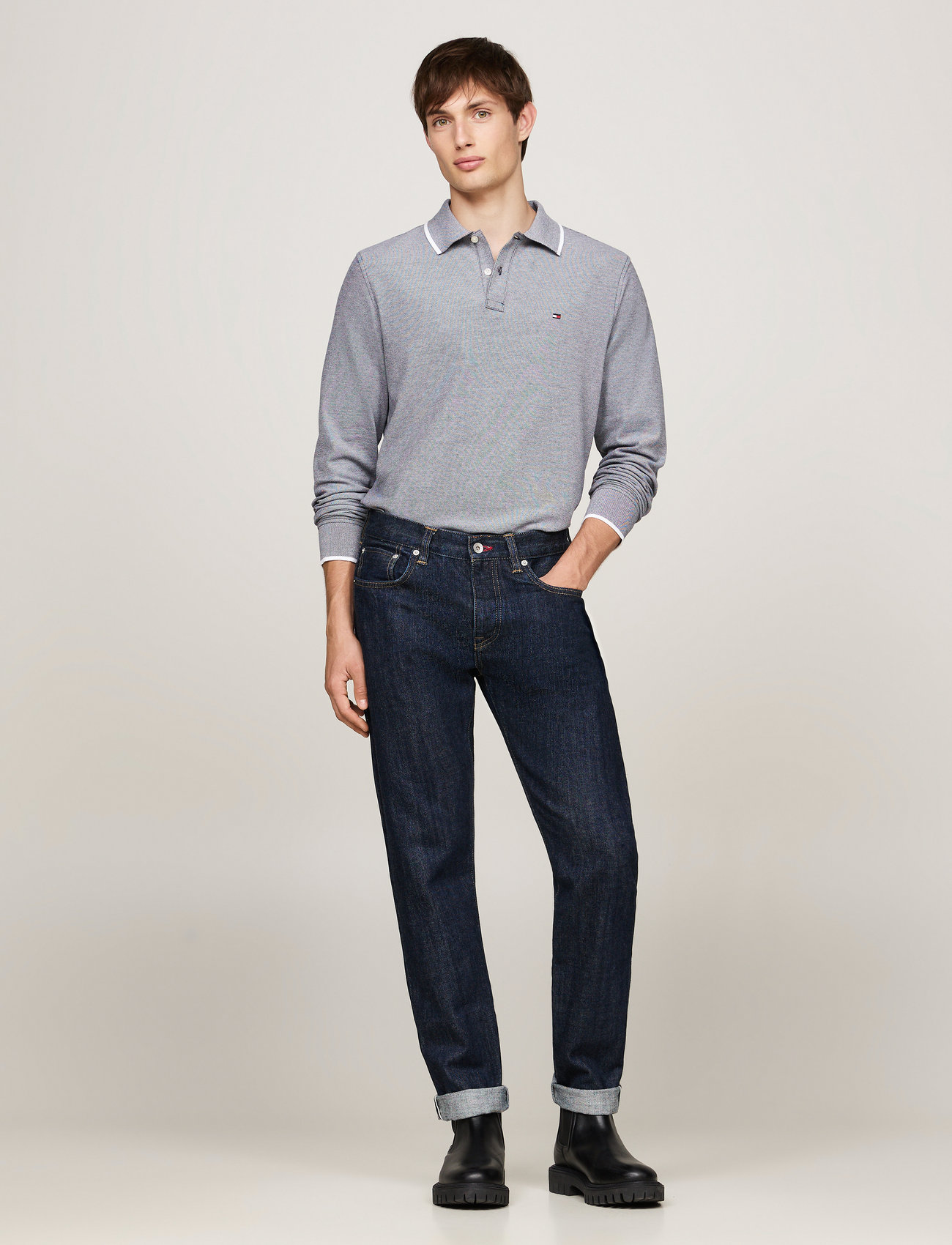 Tommy Hilfiger - L/S OXFORD TIPPED REG POLO - desert sky - 5