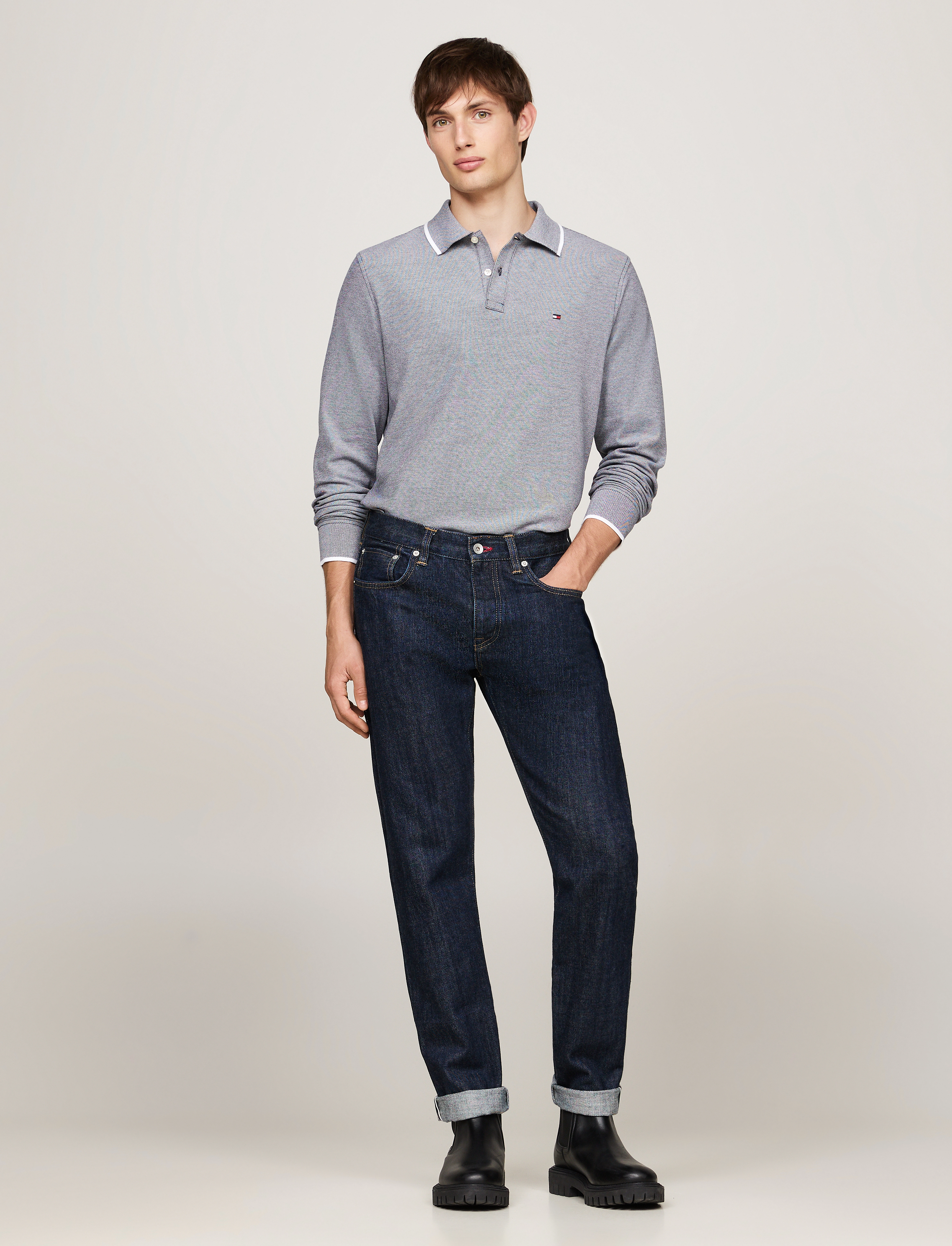Tommy Hilfiger - L/S OXFORD TIPPED REG POLO - desert sky - 5