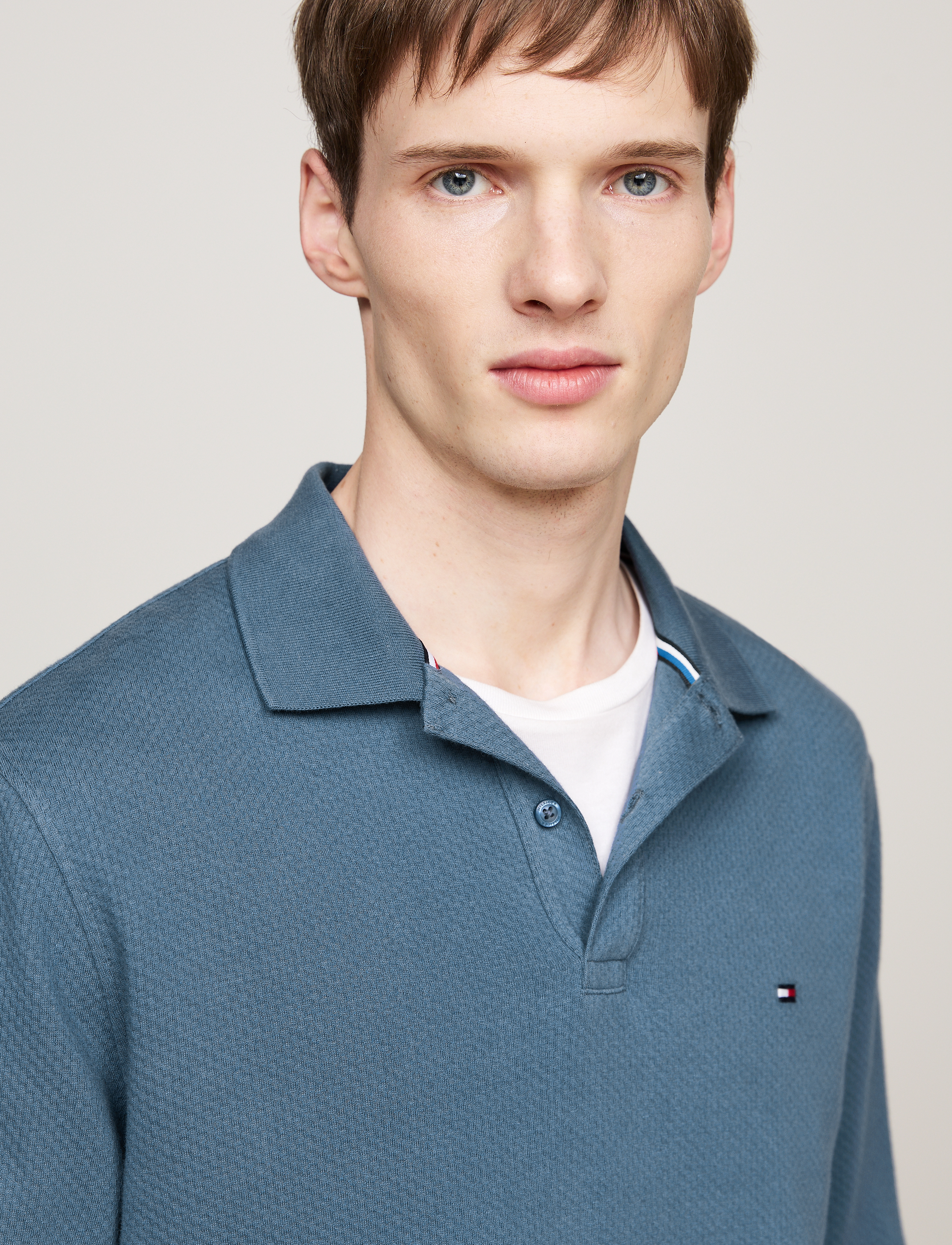 Tommy Hilfiger - L/S WAFFLE REG POLO - aegean sea - 1