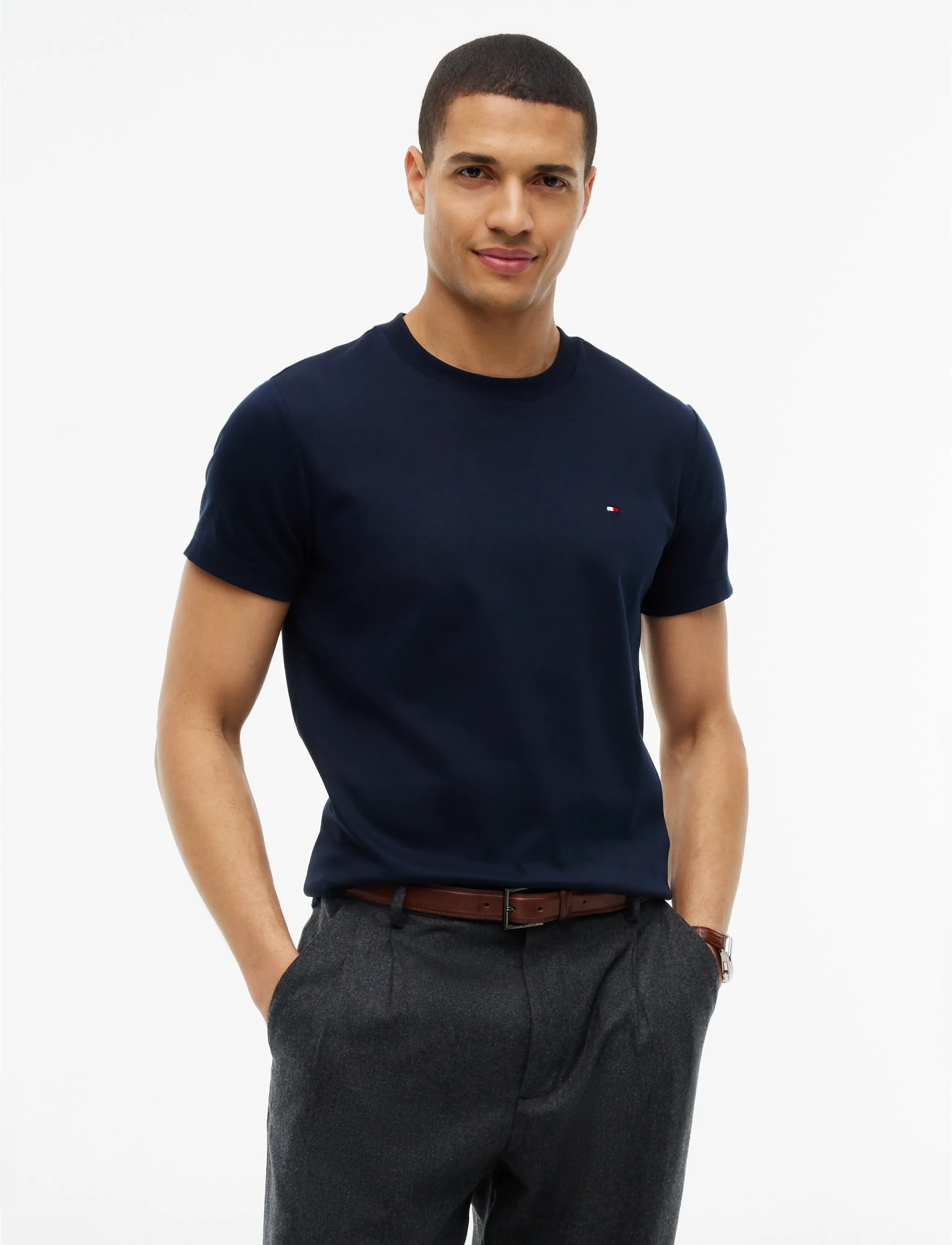 Tommy Hilfiger IM LUXURY INTERLOCK SLIM TEE - Inspiration - NAVY BLUE / navy