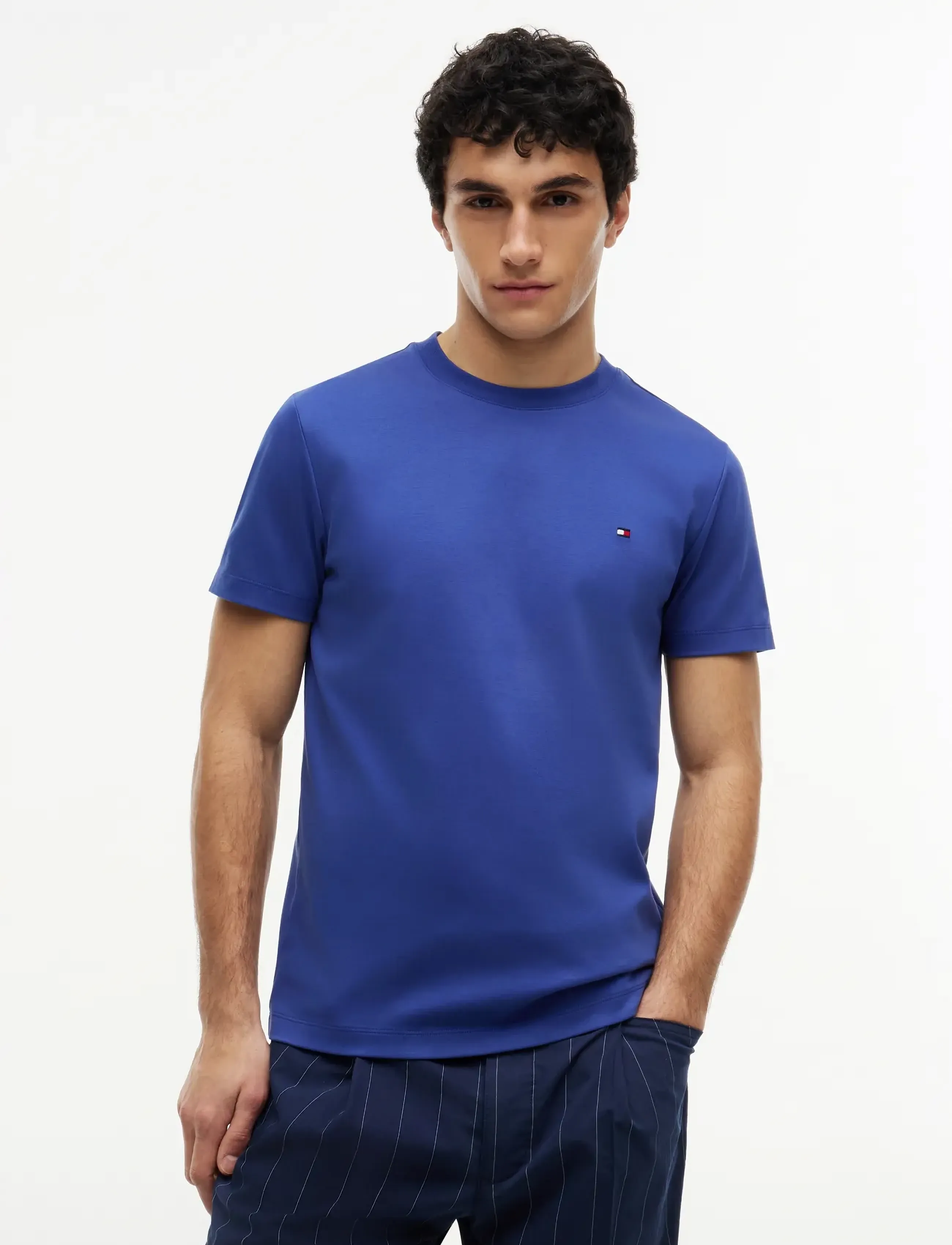 Tommy Hilfiger LUXURY INTERLOCK TEE - T-särgid - PIGMENT BLUE / blue