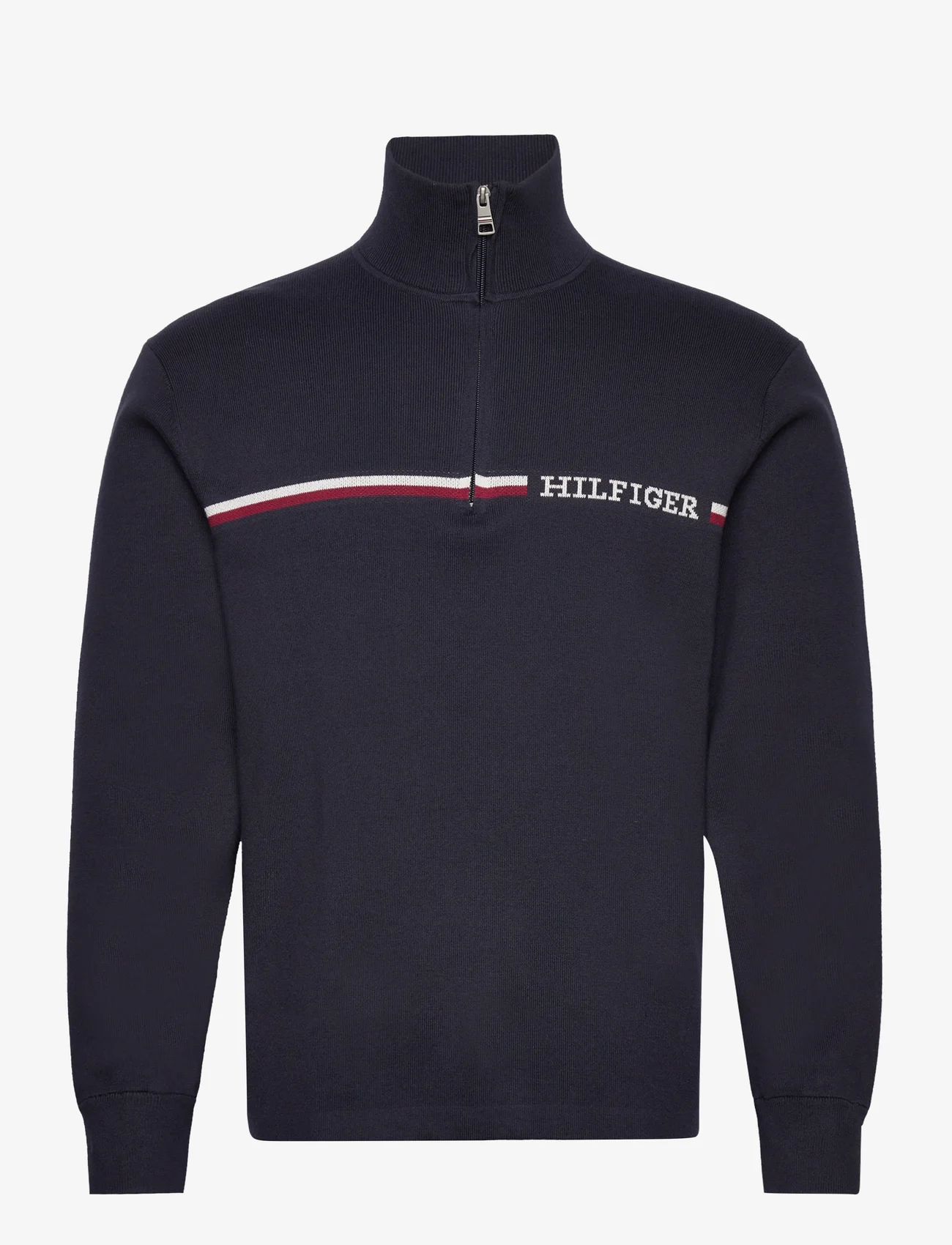 Tommy Hilfiger - GLOBAL STRIPE ZIP MOCK - sweatshirts - desert sky - 0