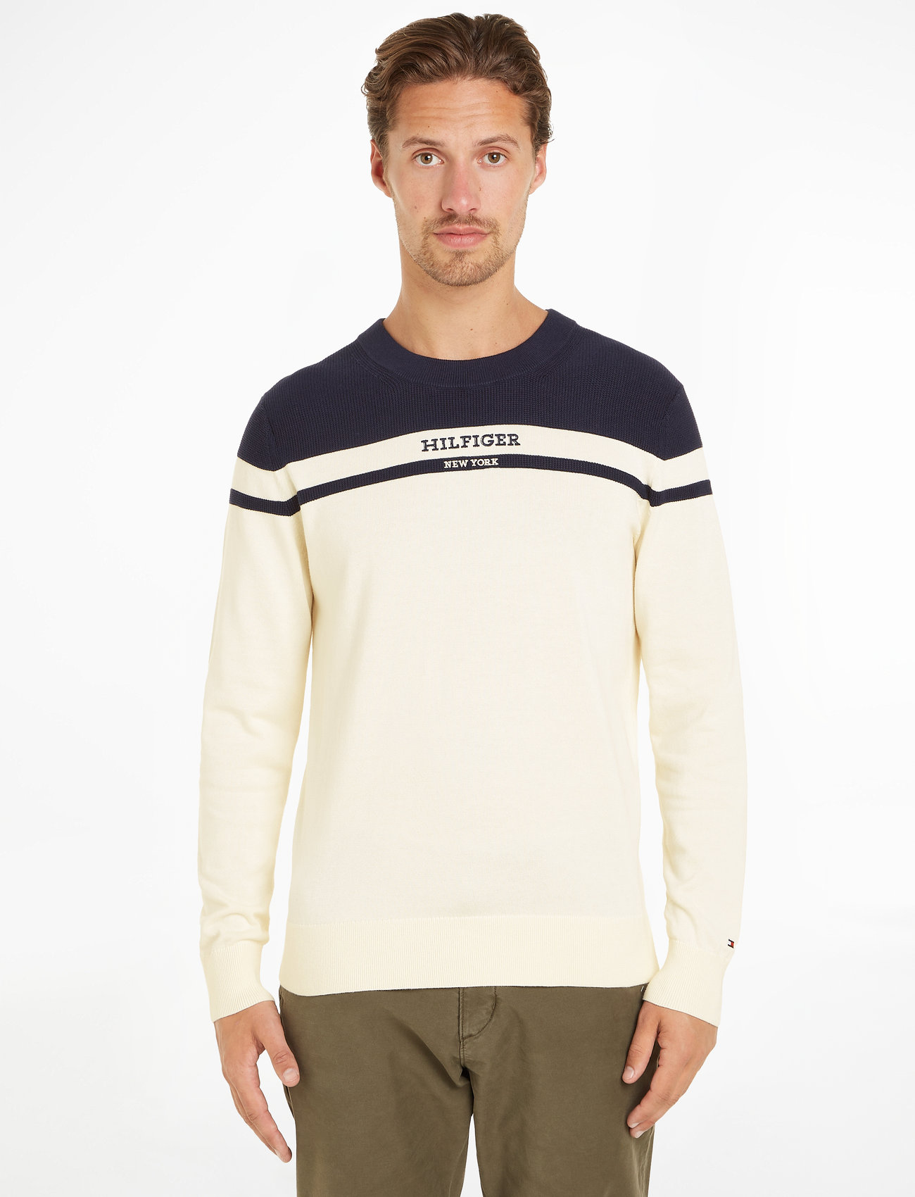 Tommy Hilfiger - COLORBLOCK GRAPHIC C NK SWEATER - rundhals - calico/ desert sky - 1
