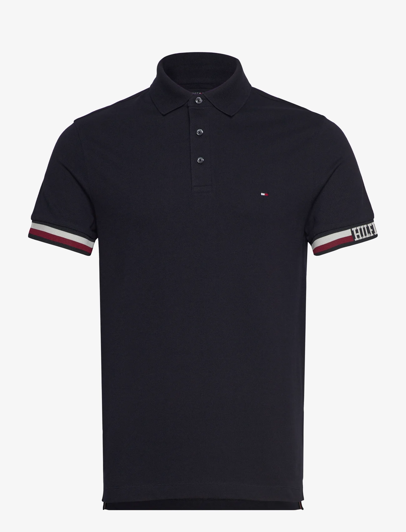 Tommy Hilfiger - MONOTYPE FLAG CUFF SLIM FIT POLO - polo shirts - desert sky - 0