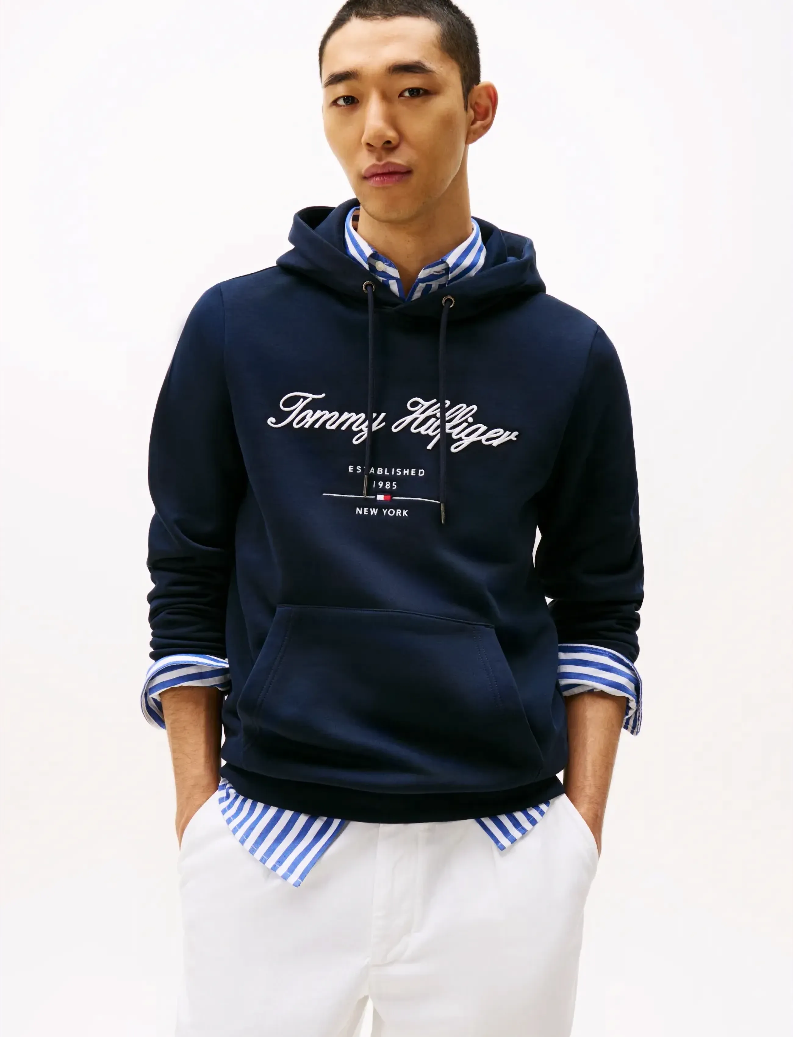 Tommy Hilfiger SCRIPT LOGO HOODY - Dressipluusid - DESERT SKY / navy