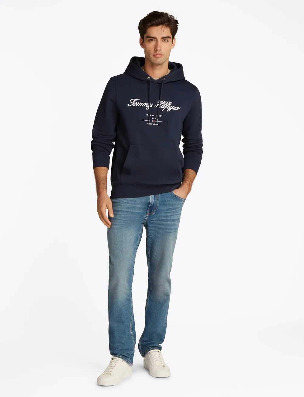 Tommy Hilfiger - SCRIPT LOGO HOODY - hættetrøjer - desert sky - 5