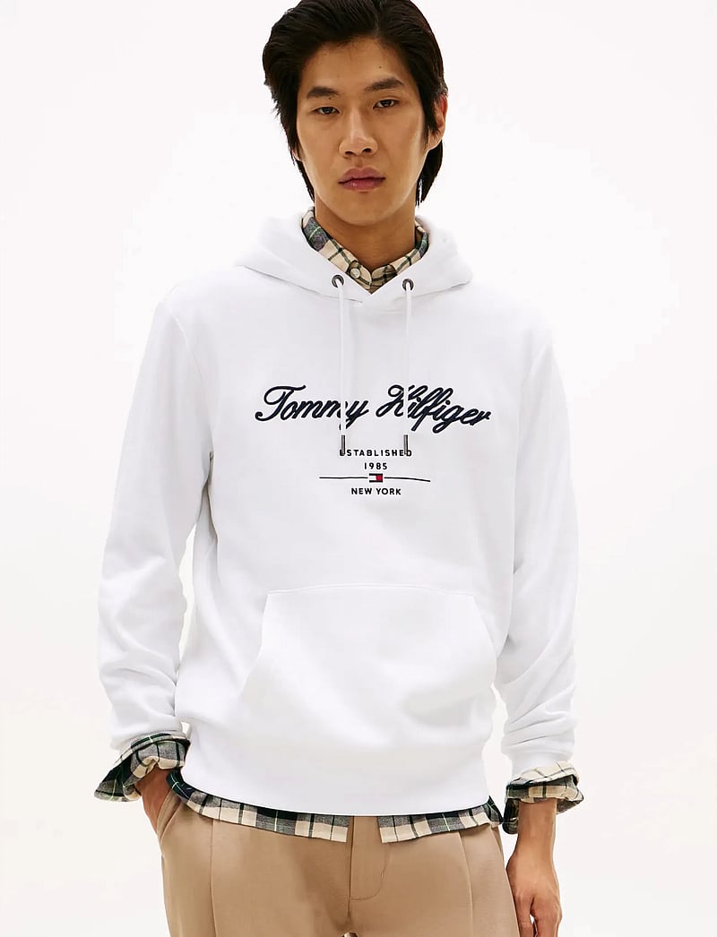 Tommy Hilfiger - SCRIPT LOGO HOODY - kapuzenpullover - white - 0