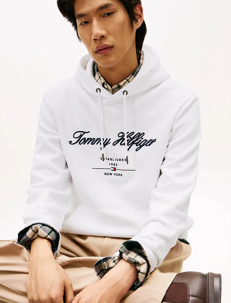 Tommy Hilfiger - SCRIPT LOGO HOODY - kapuzenpullover - white - 5