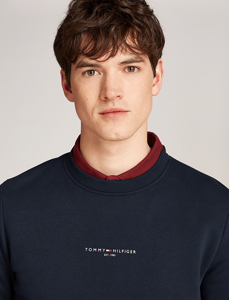 Tommy Hilfiger - TOMMY LOGO TIPPED CREWNECK - shoppa efter tillfälle - desert sky - 4