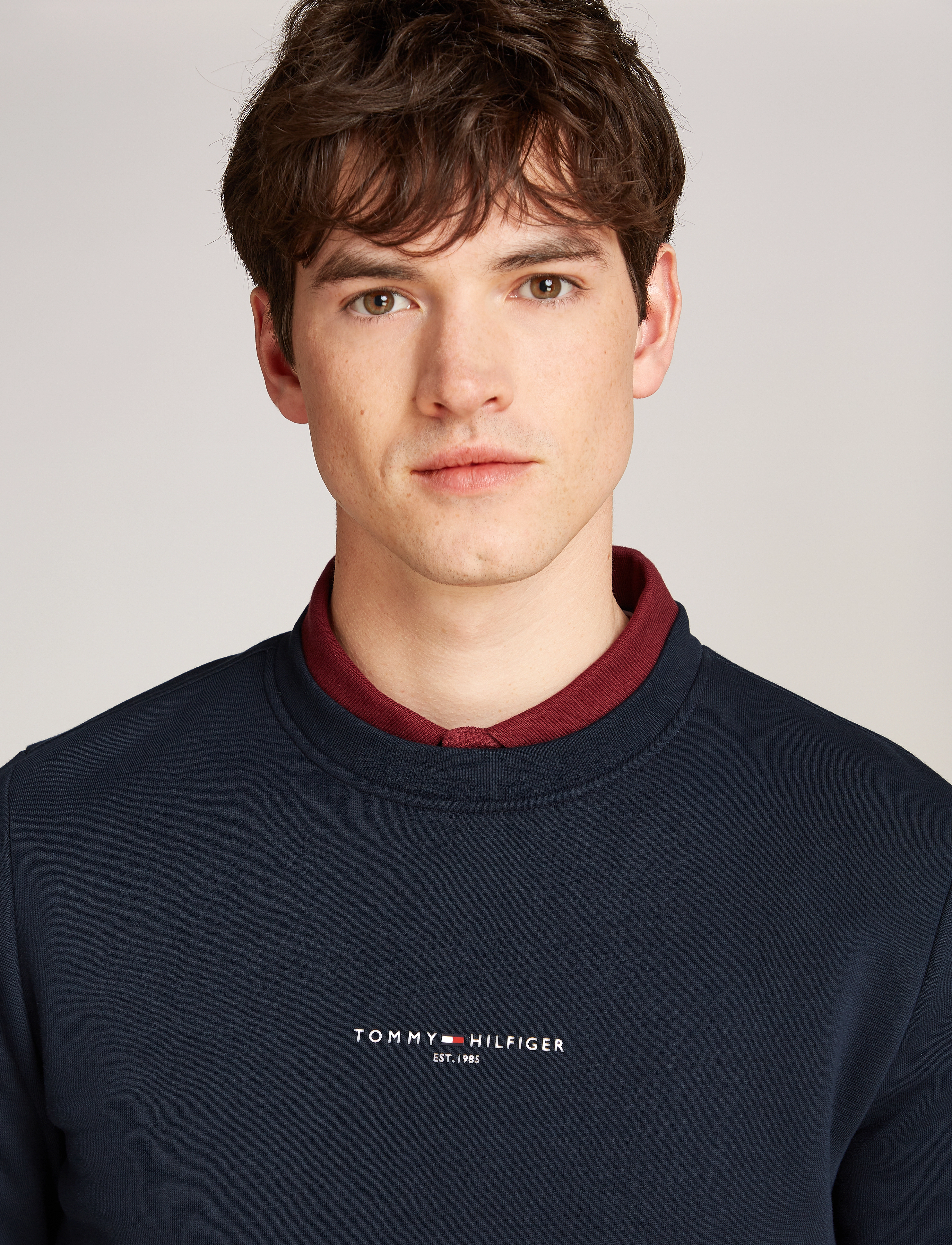 Tommy Hilfiger - TOMMY LOGO TIPPED CREWNECK - shop etter anledning - desert sky - 4