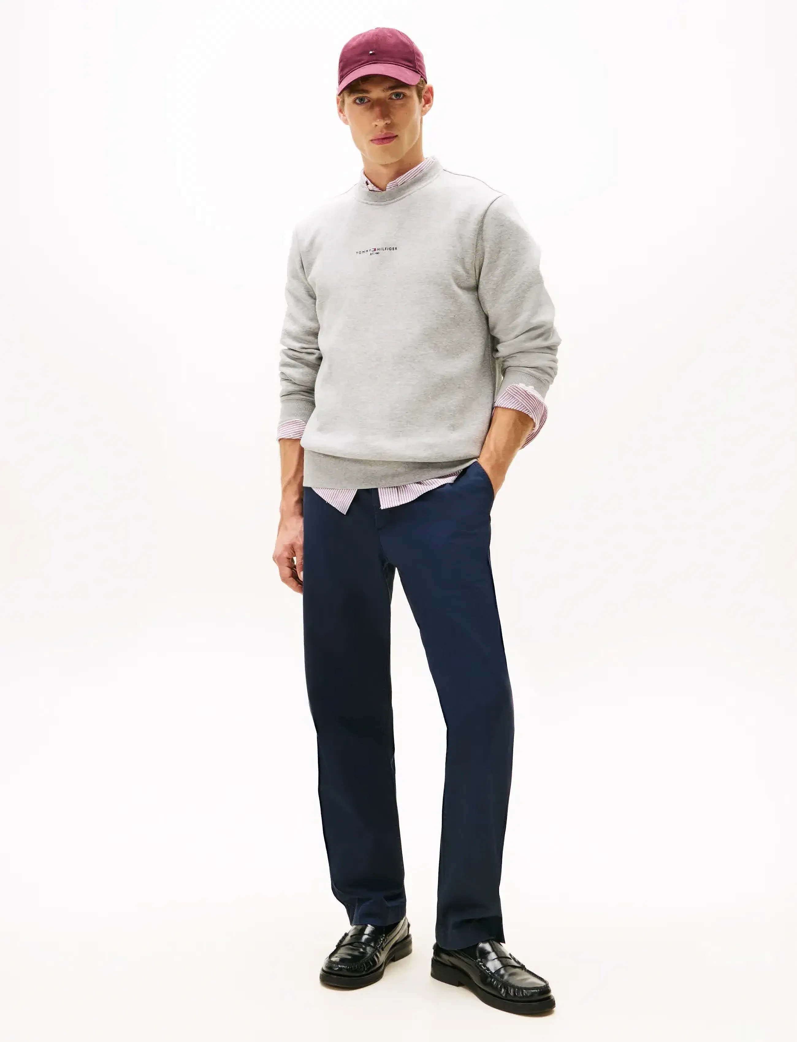 Tommy Hilfiger - TOMMY LOGO TIPPED CREWNECK - shop efter anledning - light grey heather - 3