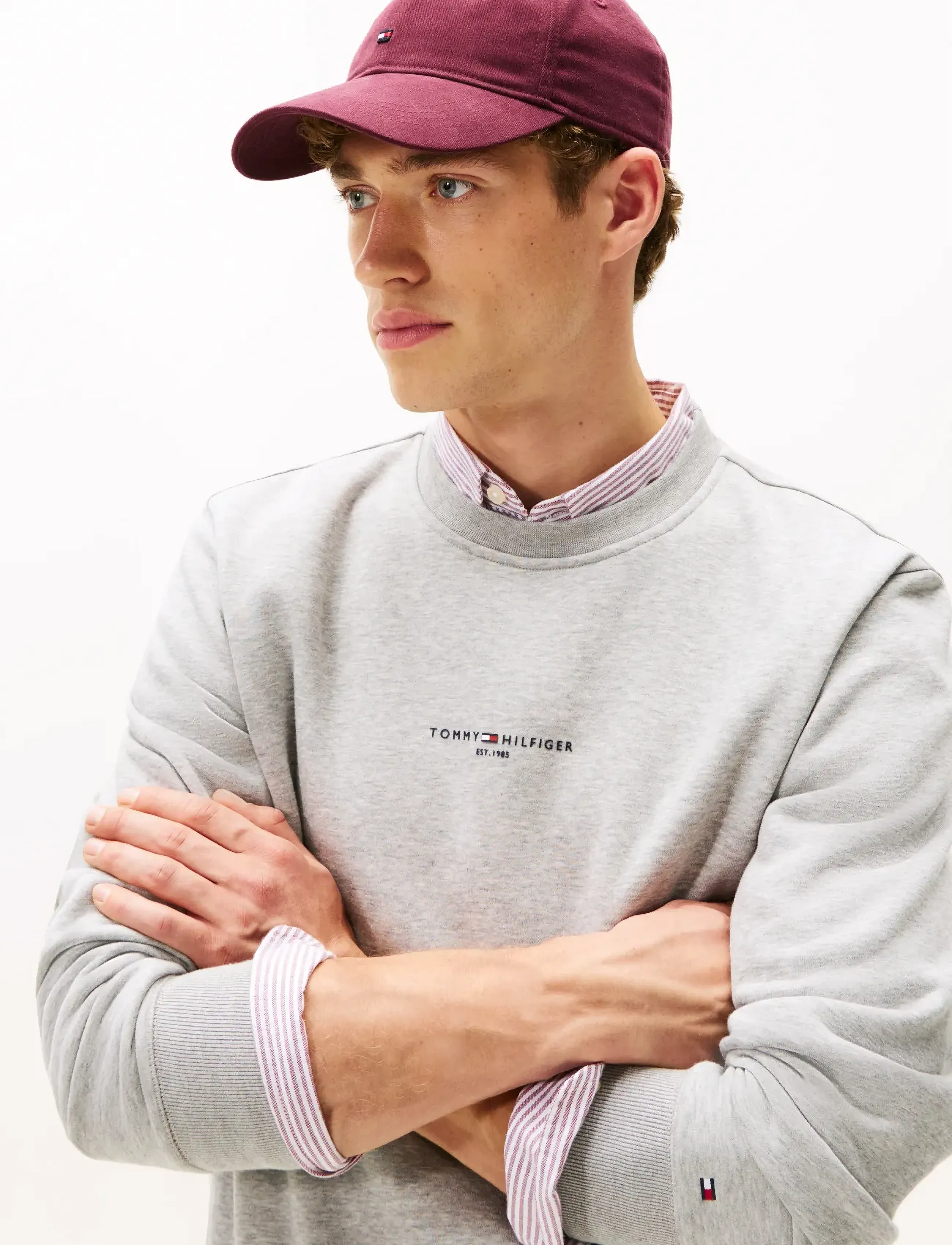 Tommy Hilfiger - TOMMY LOGO TIPPED CREWNECK - shop efter anledning - light grey heather - 5