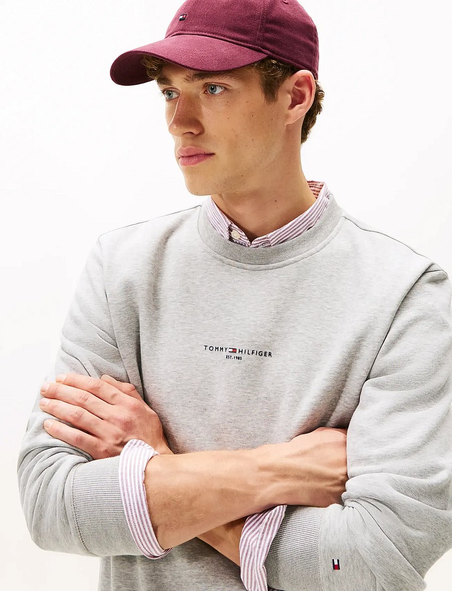 Tommy Hilfiger - TOMMY LOGO TIPPED CREWNECK - sweats - light grey heather - 5